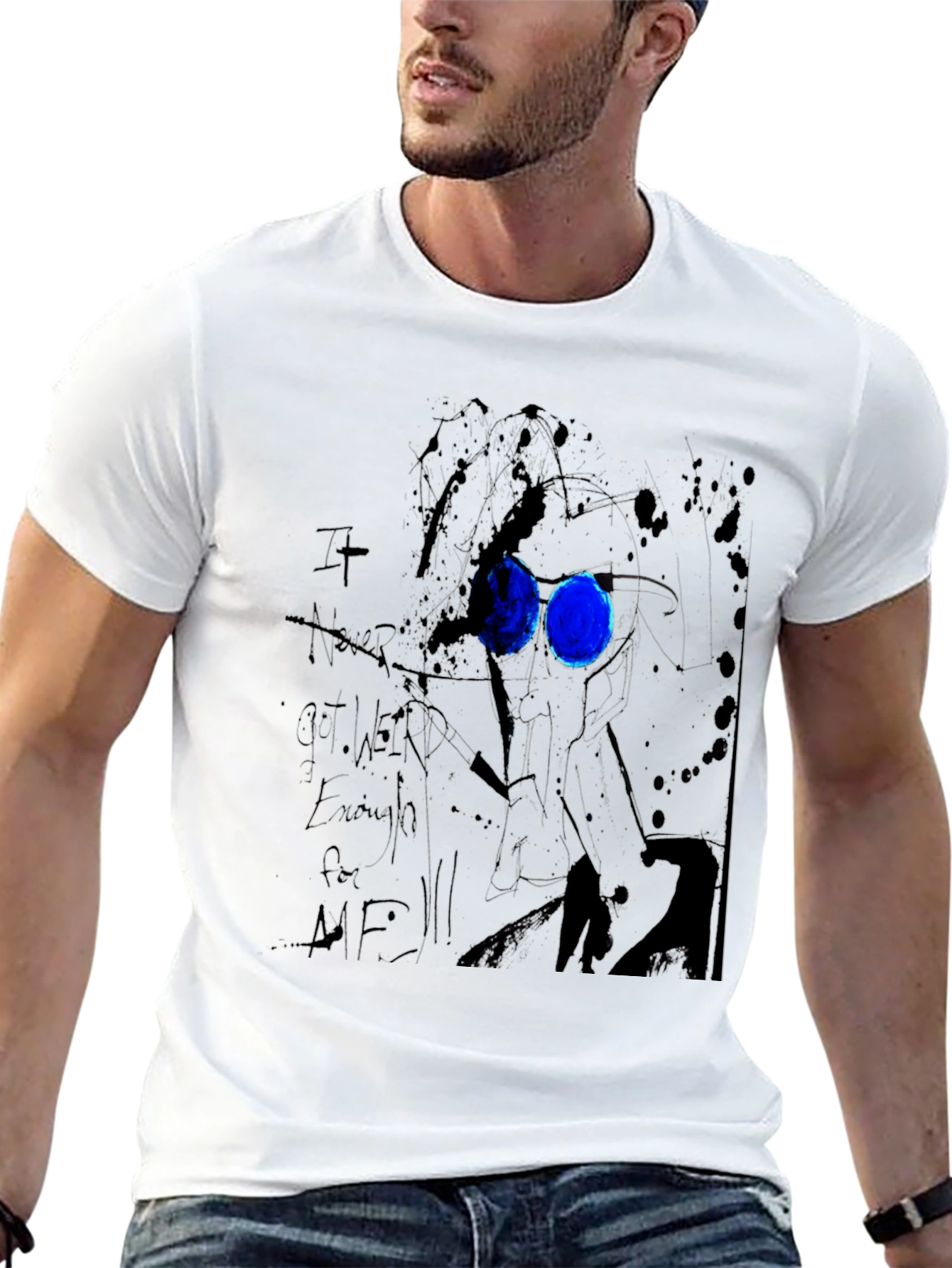 Black Abstract Art Black Graphic Tee view 13