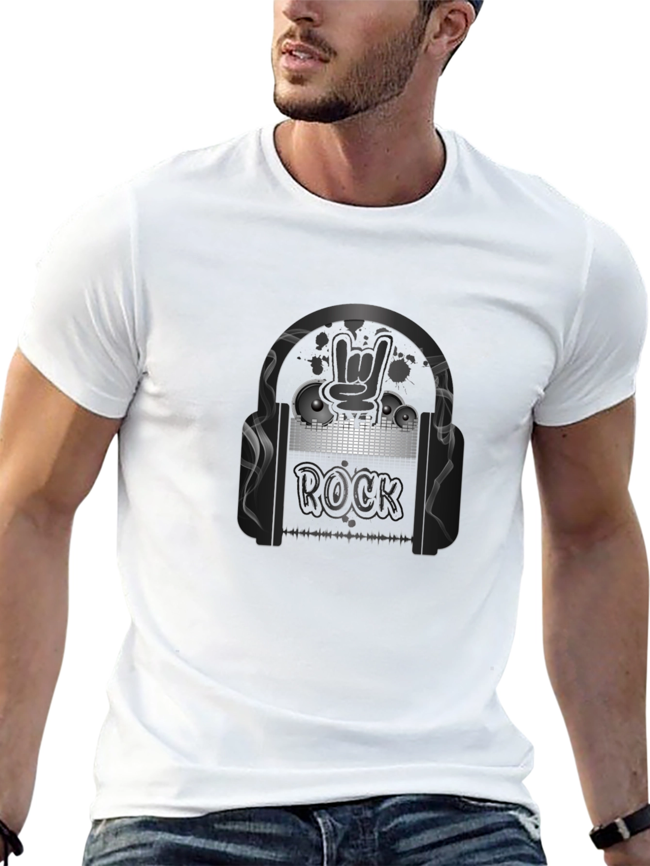 Black Rock Music Graphic Print Black T-Shirt view 13
