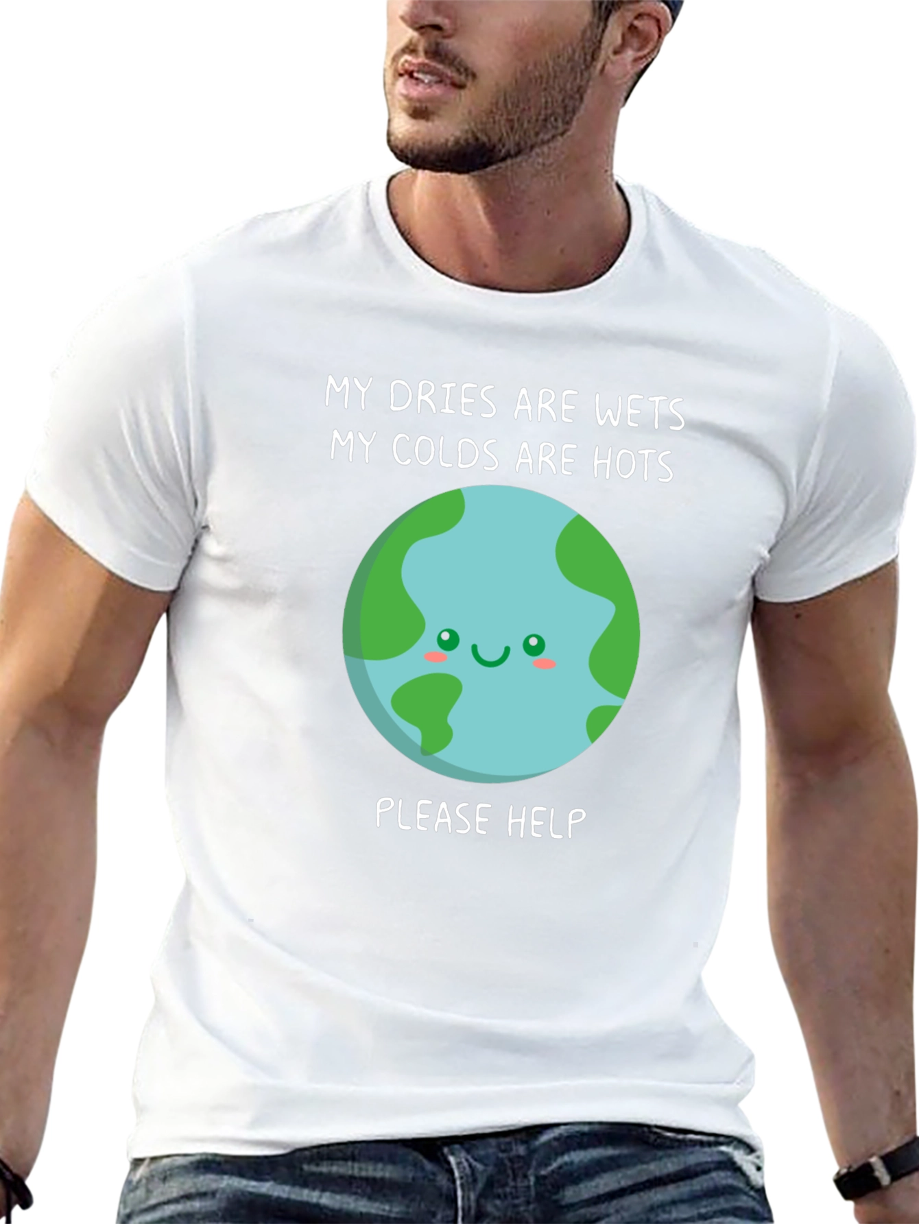 Black Earth Climate Change T-Shirt - 'Please Help' view 13