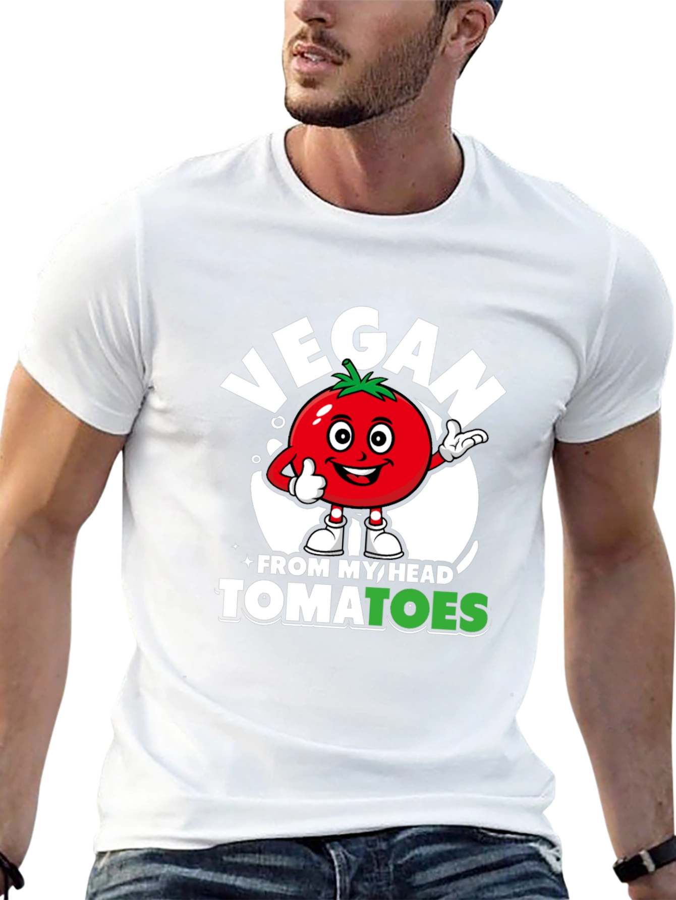 Black Vegan From My Head Tomatoes Graphic Tee view 13