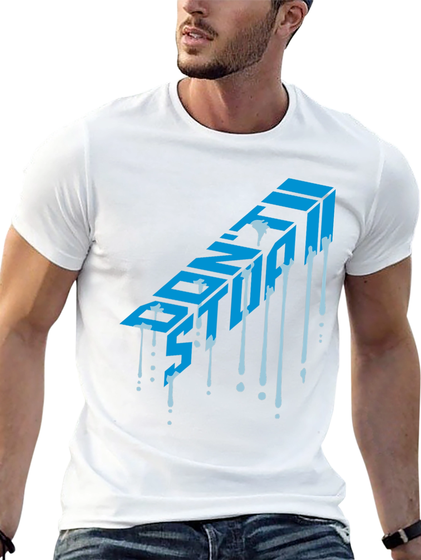 Black Don't Stop Graphic T-Shirt - Men's Black Tee view 13