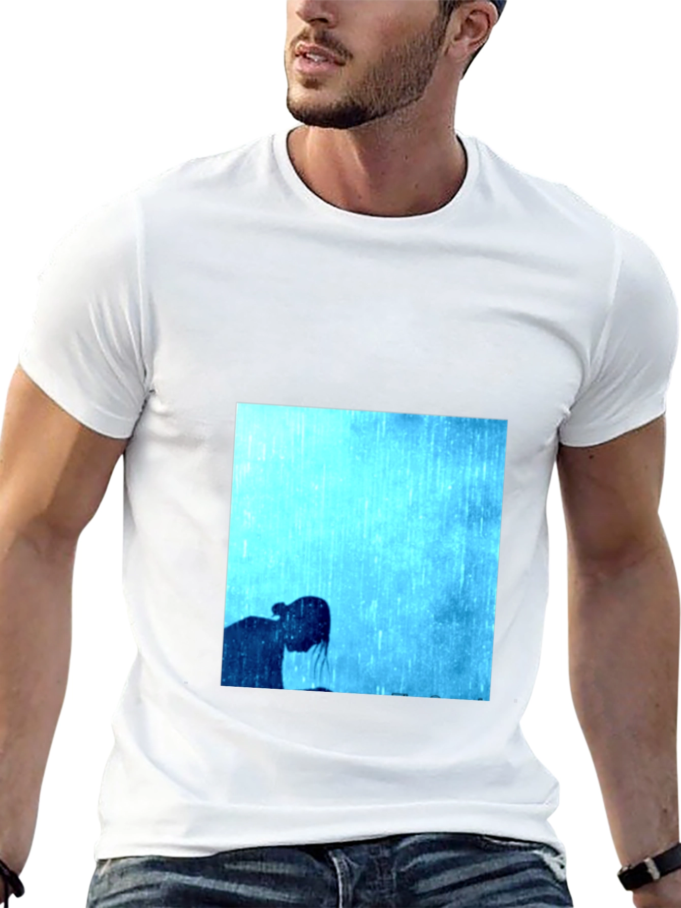 Black Rainy Day Silhouette Graphic Tee - Black view 13