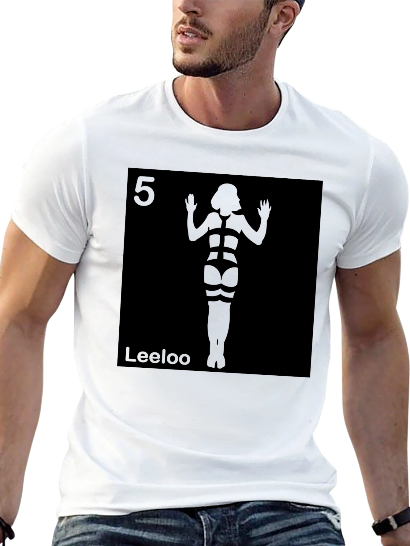 Black Leeloo Fifth Element Inspired Black T-Shirt view 13
