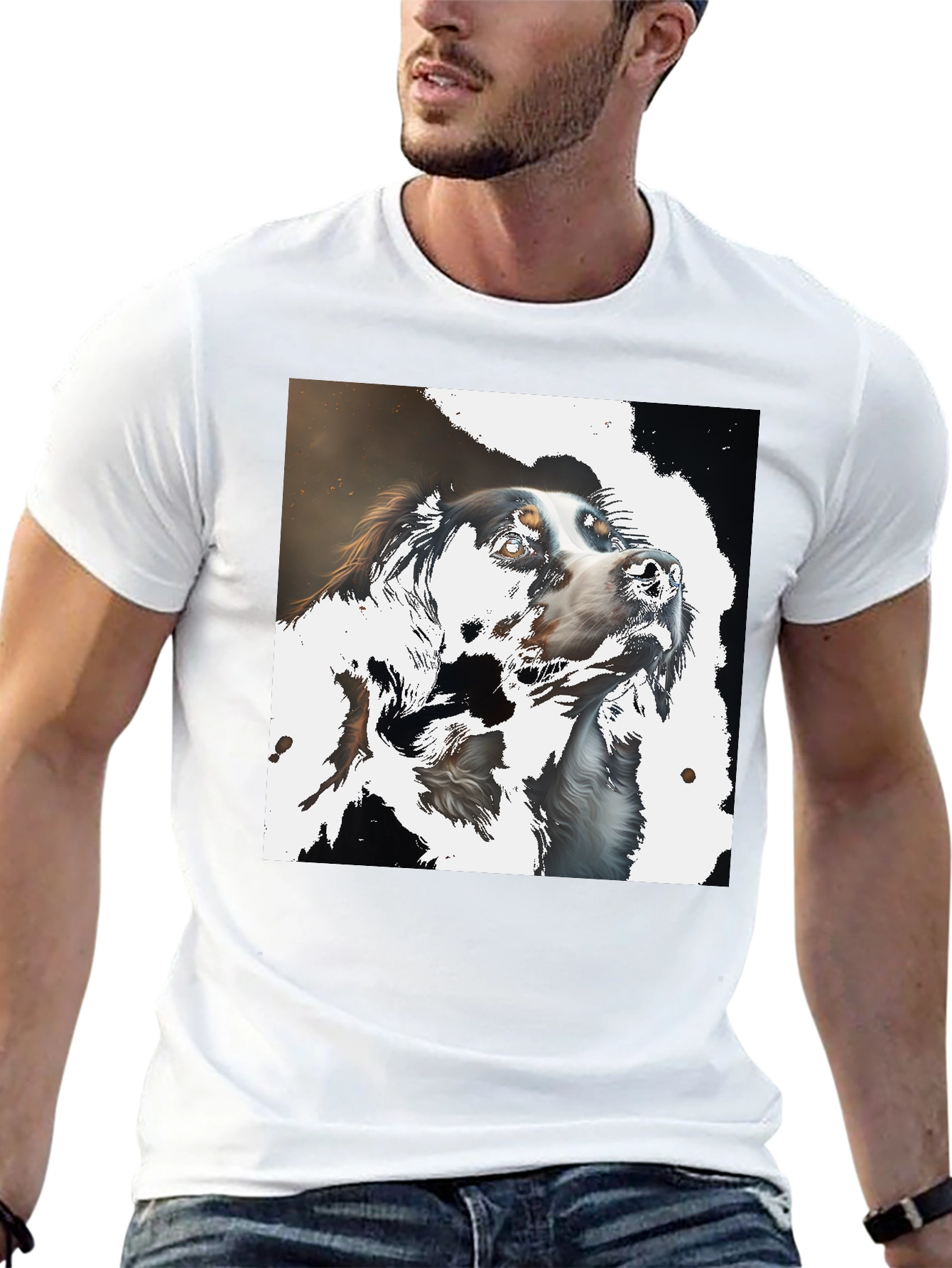 Black Dog Art T-Shirt - Stylish Canine Graphic Tee view 13