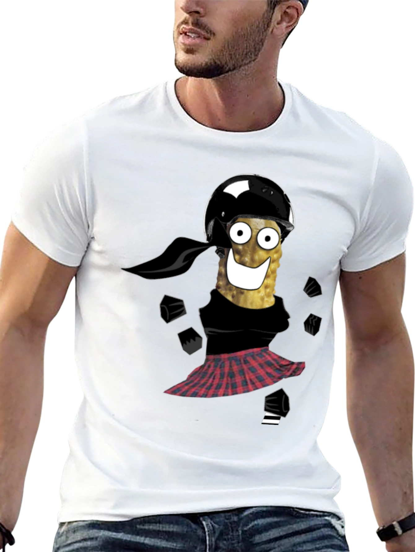 Black Funny Pickle Biker T-Shirt view 13