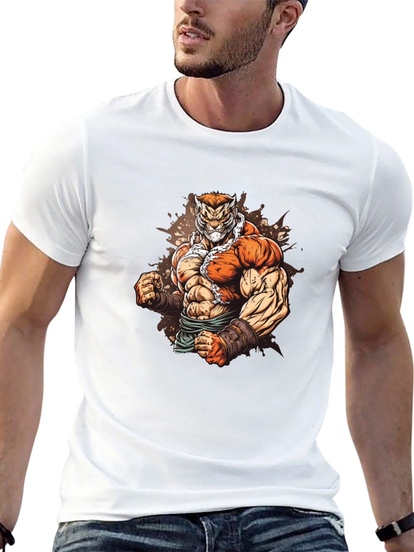 Black Tiger Warrior Graphic T-Shirt view 13