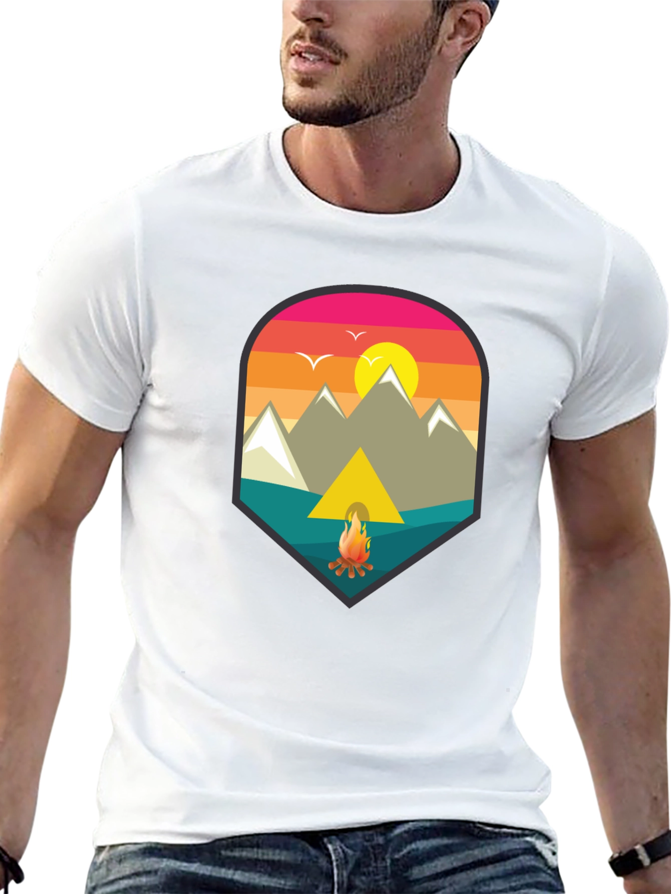 Black Camping Adventure Graphic Tee view 13