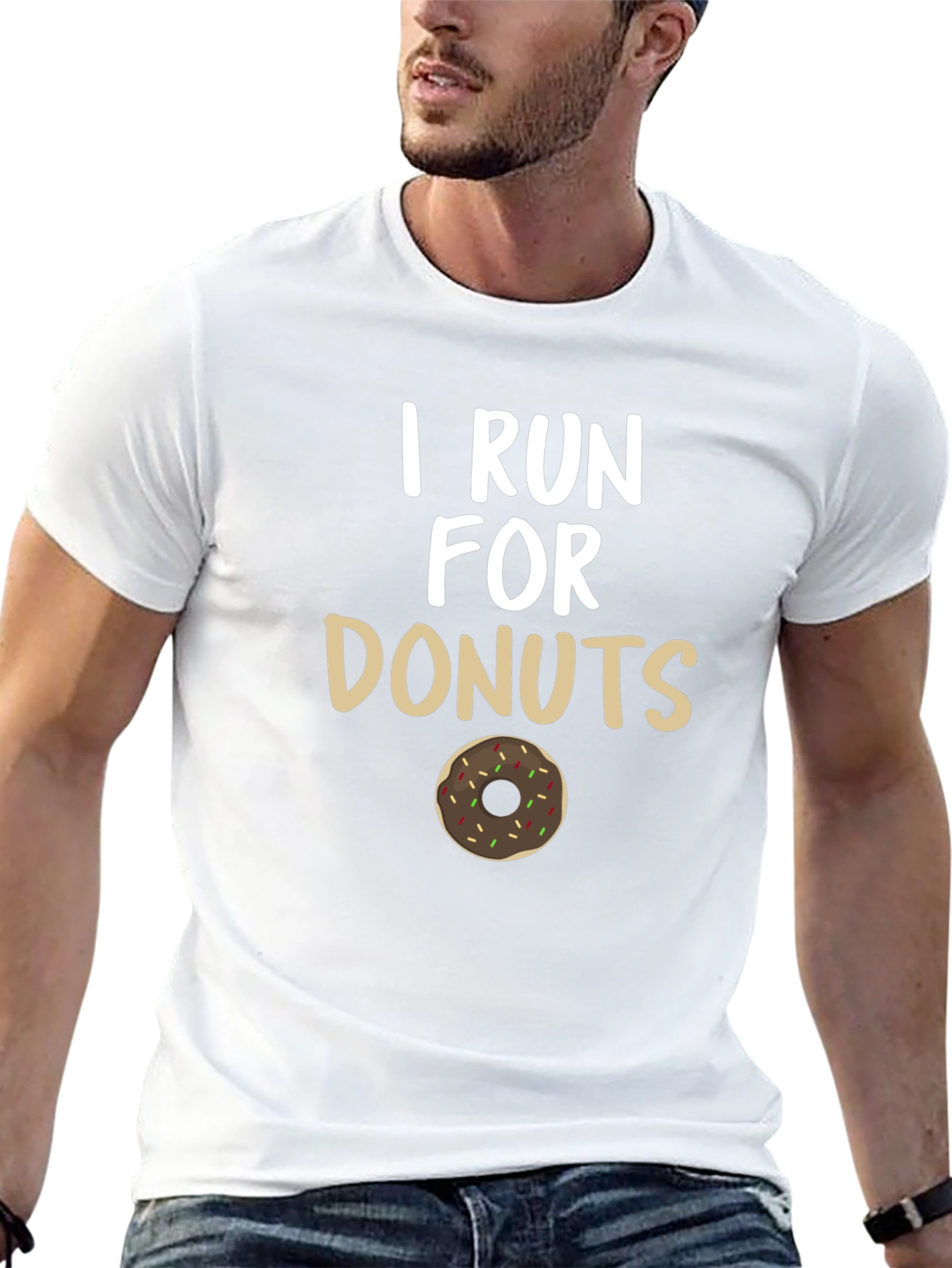 Black I Run For Donuts T-Shirt view 13