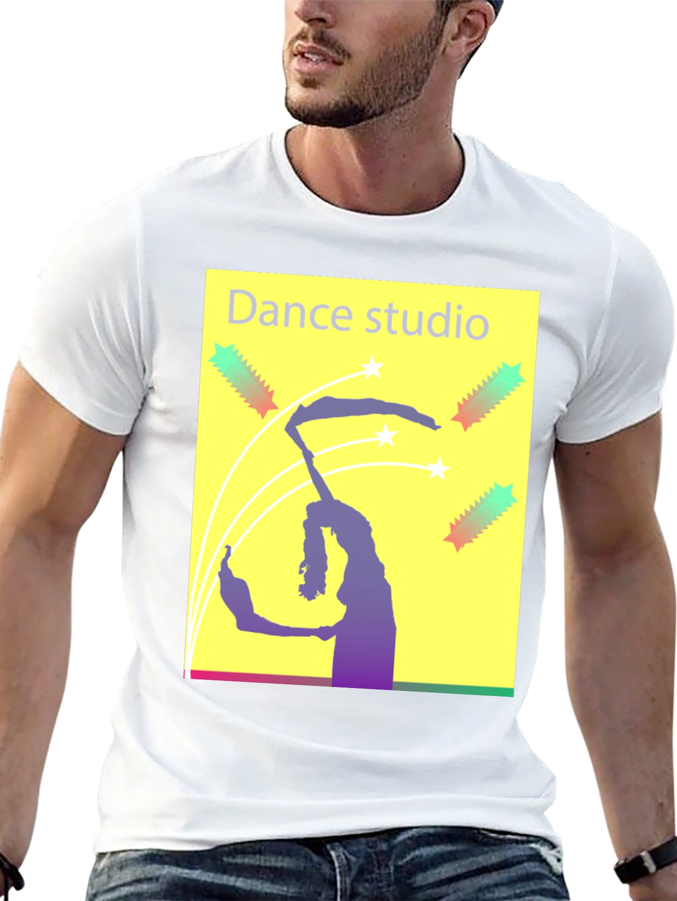 Black Dance Studio Graphic Tee - Black Cotton T-Shirt view 13