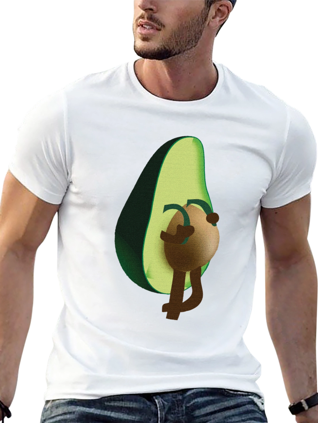 Black Funny Avocado T-Shirt - Fruit with Attitude view 13