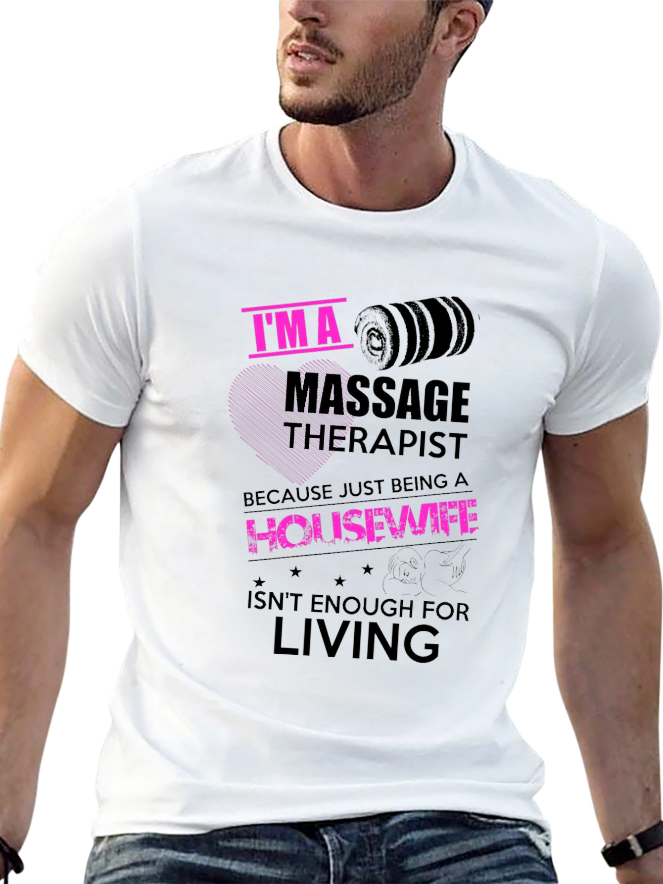Black I'm A Massage Therapist Novelty T-Shirt view 13