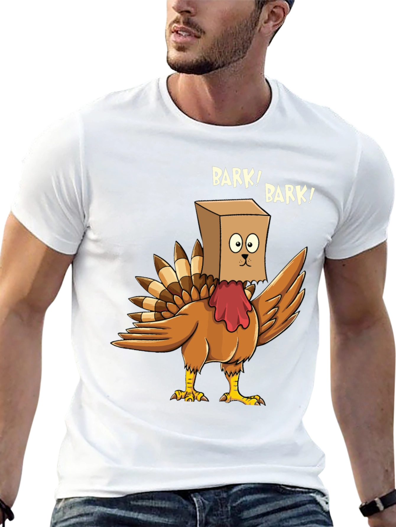 Black Funny Turkey Bark! Graphic T-Shirt view 13