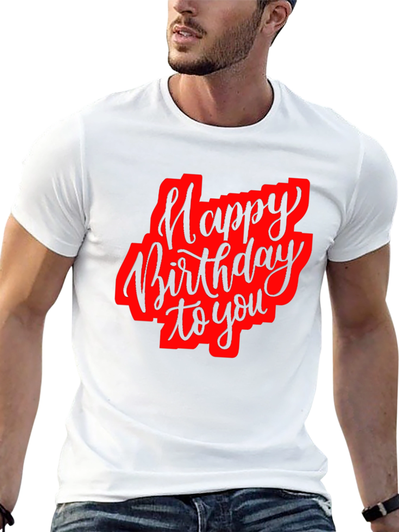 Black Happy Birthday Black Graphic T-Shirt view 13