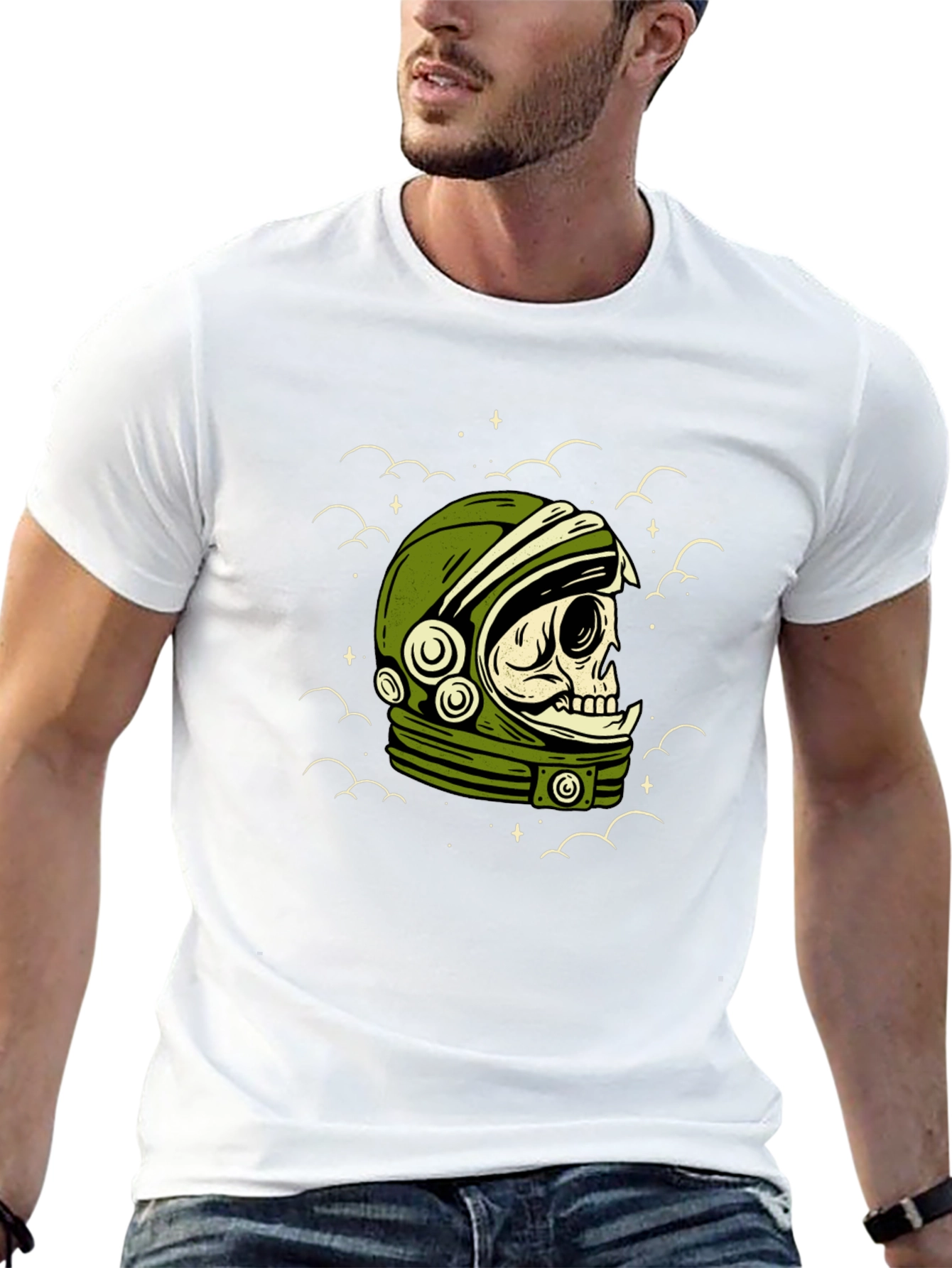 Black Astronaut Skull Graphic Tee view 13