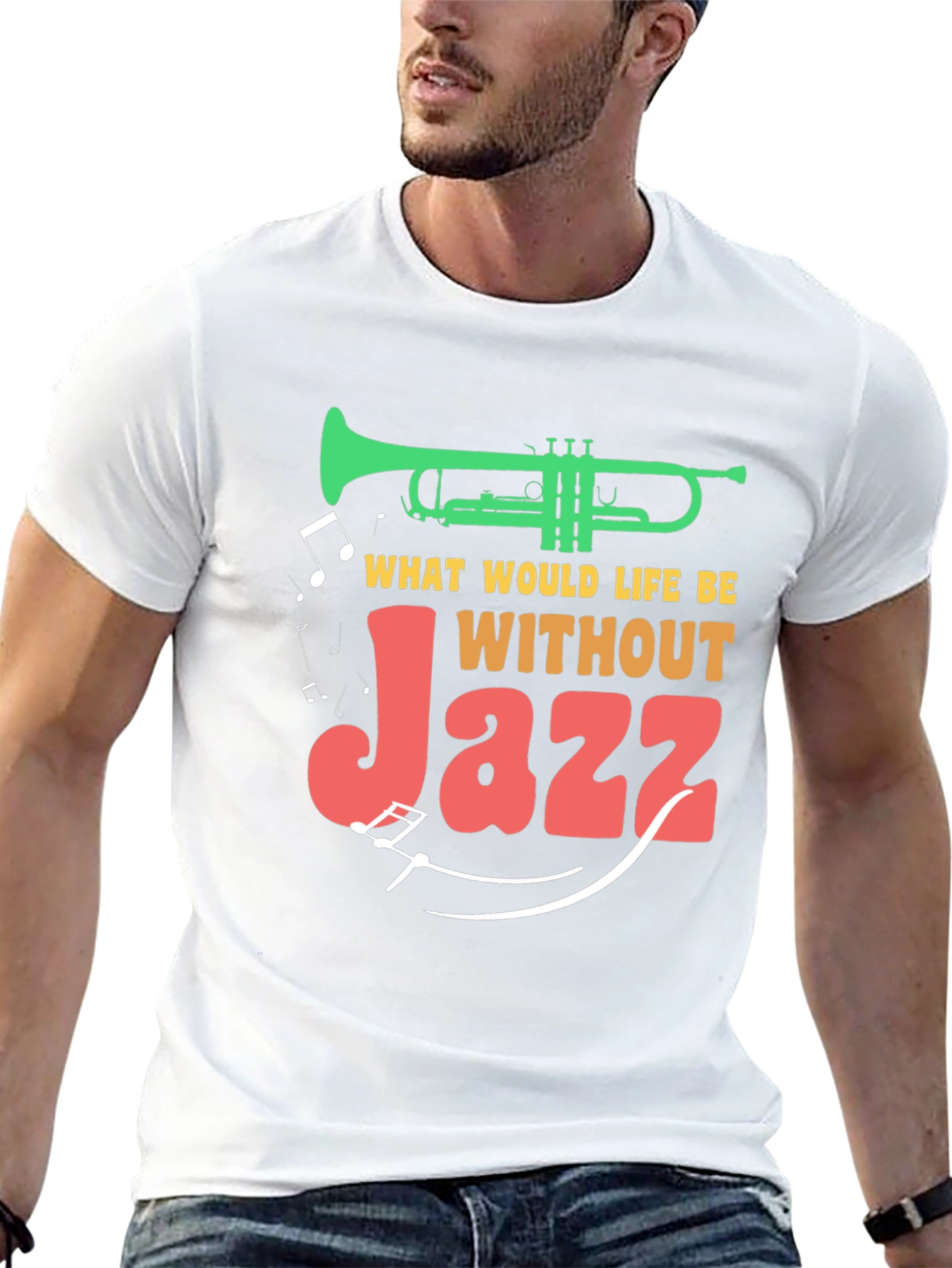 Black Jazz Music T-Shirt - What Would Life Be Without Jazz? view 13