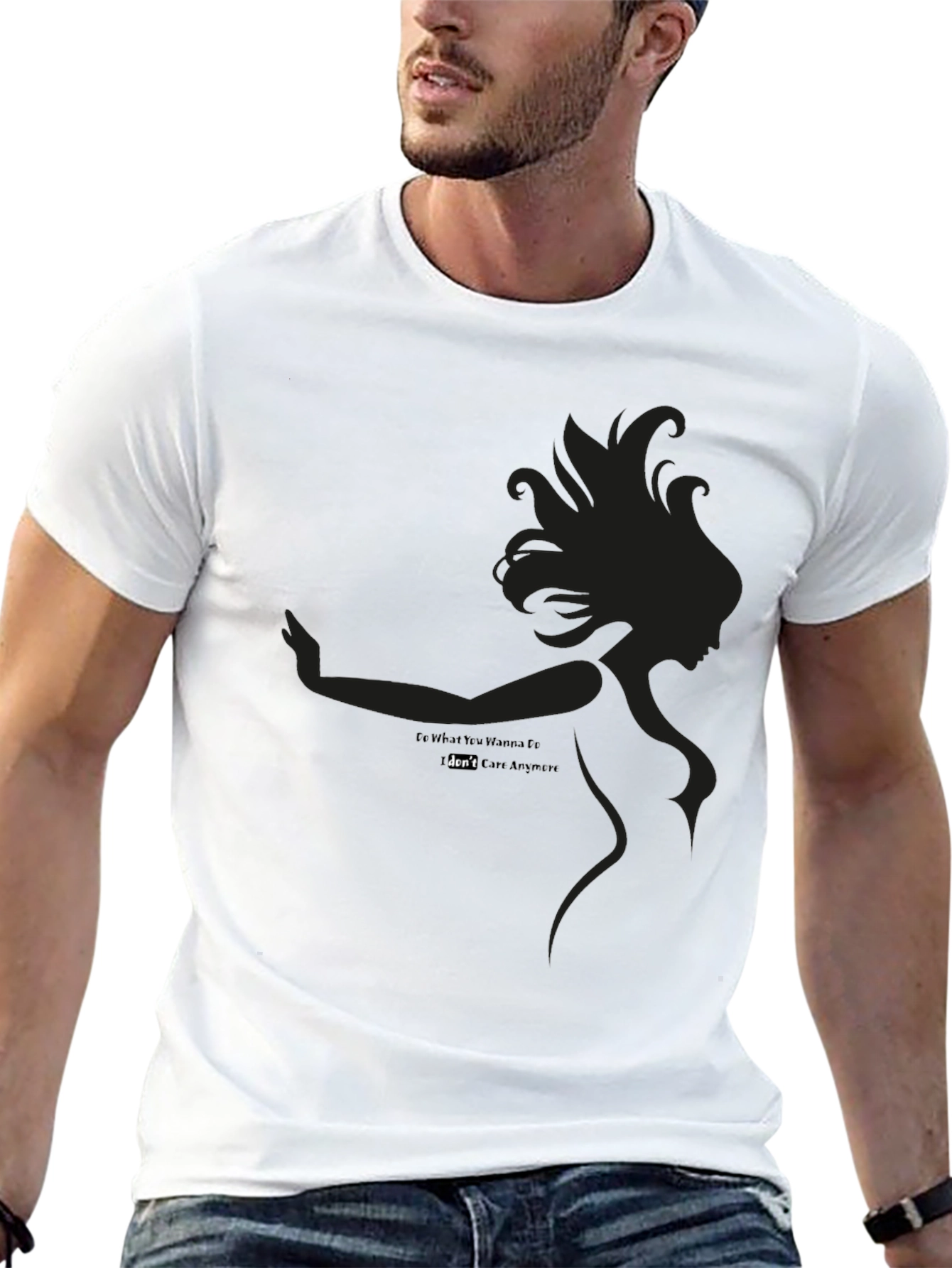 Black Edgy Silhouette Graphic Black T-Shirt view 13
