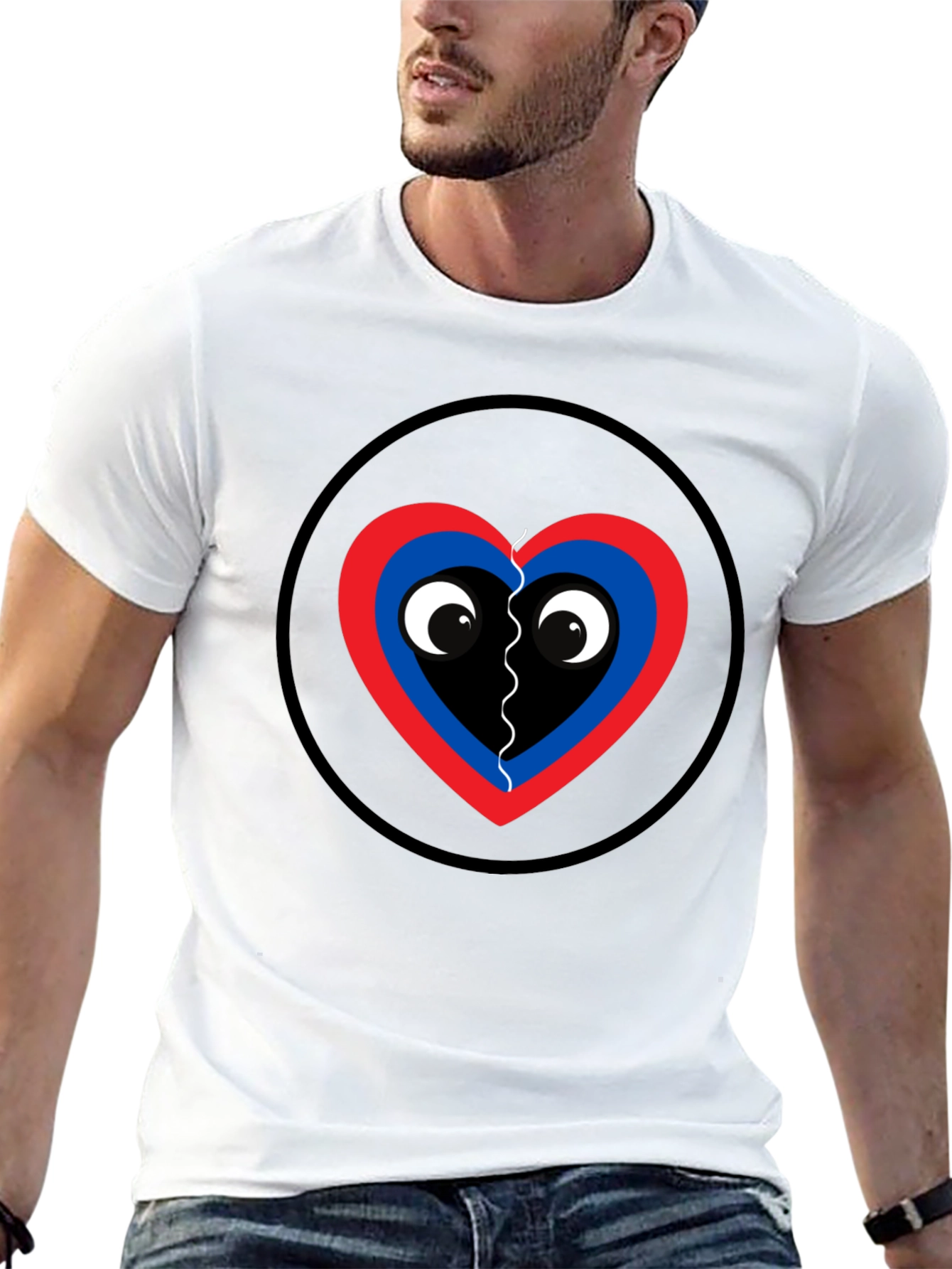 Black Playful Heart Graphic Tee - Black Cotton view 13
