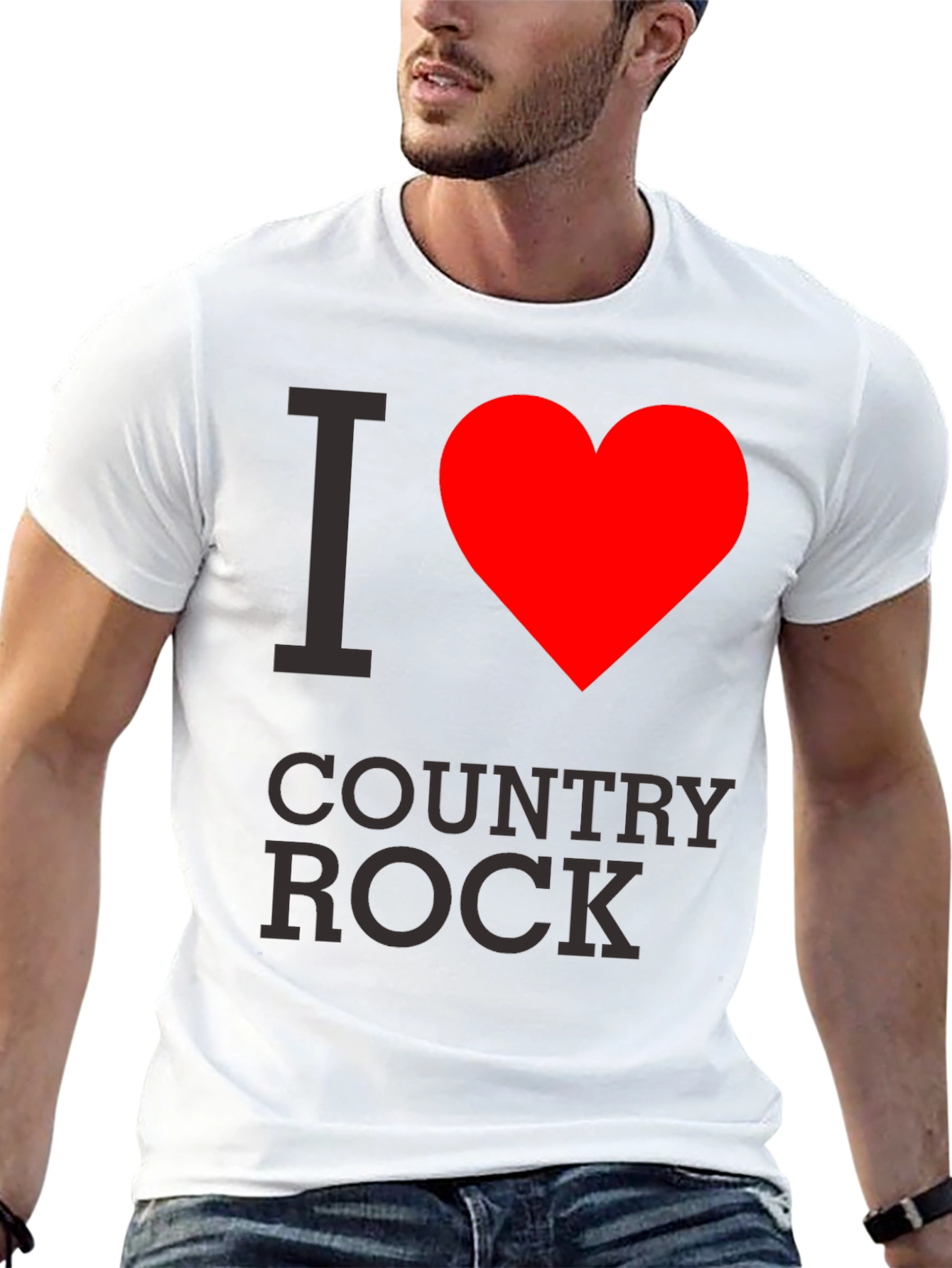 Black I Heart Country Rock Black T-Shirt view 13