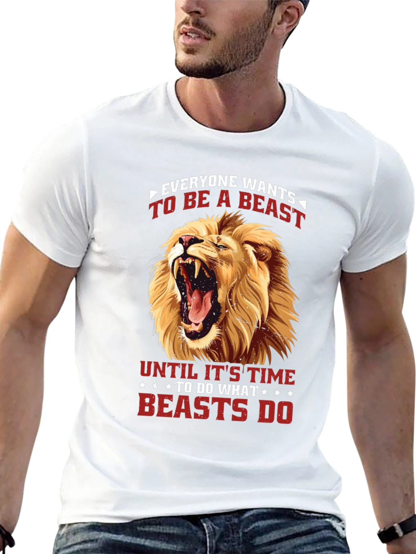 Black Lion Beast Graphic T-Shirt - Bold Statement Tee view 13