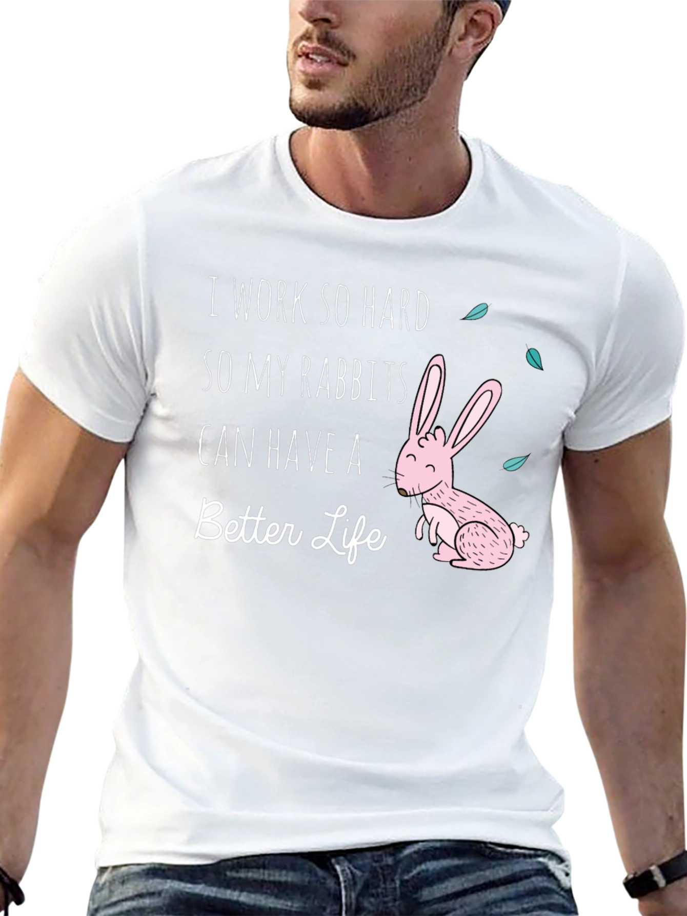 Black Rabbit Lover Graphic T-Shirt view 13