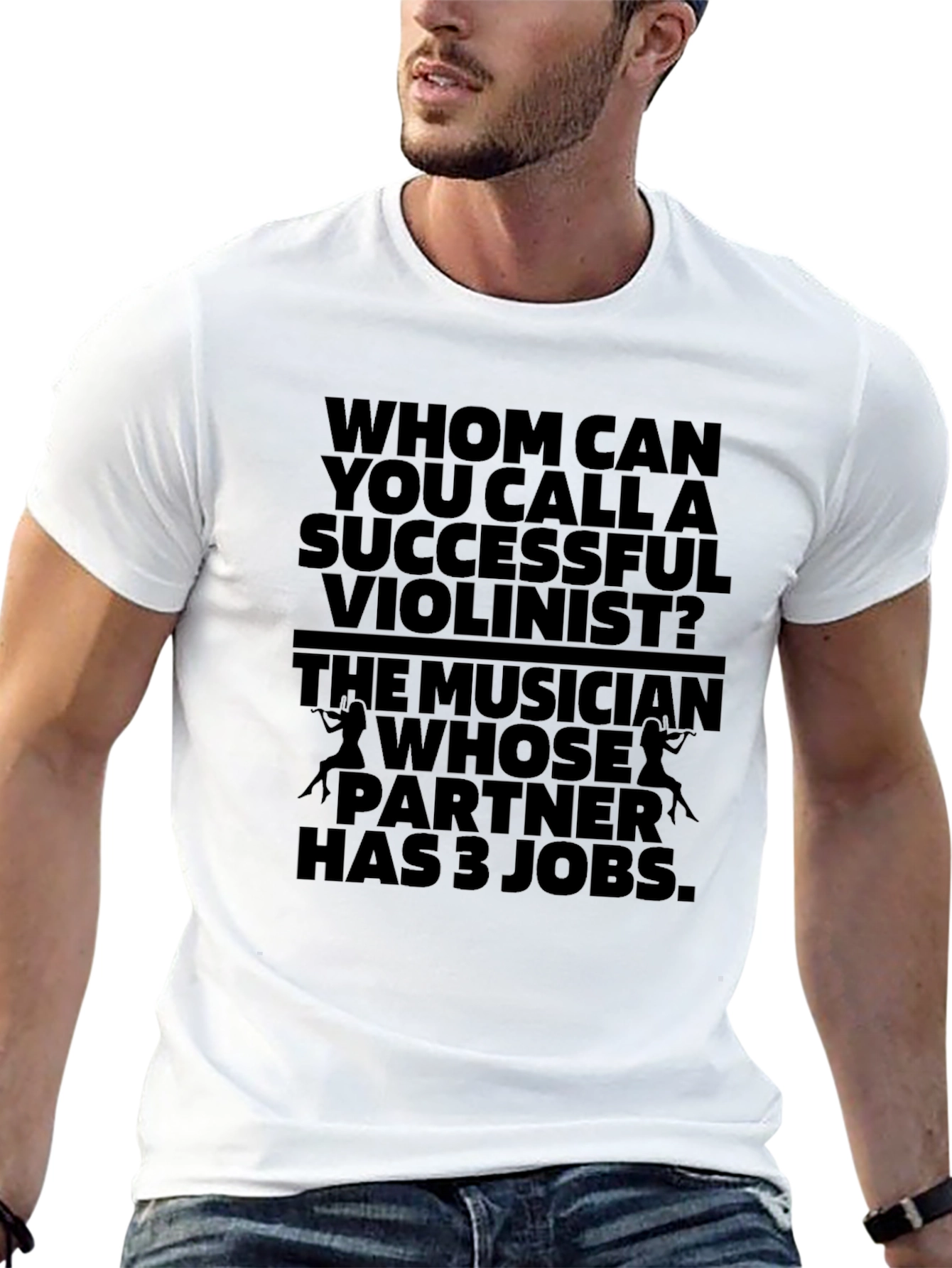 Black Humorous Violinist T-Shirt - Musician's Joke view 13