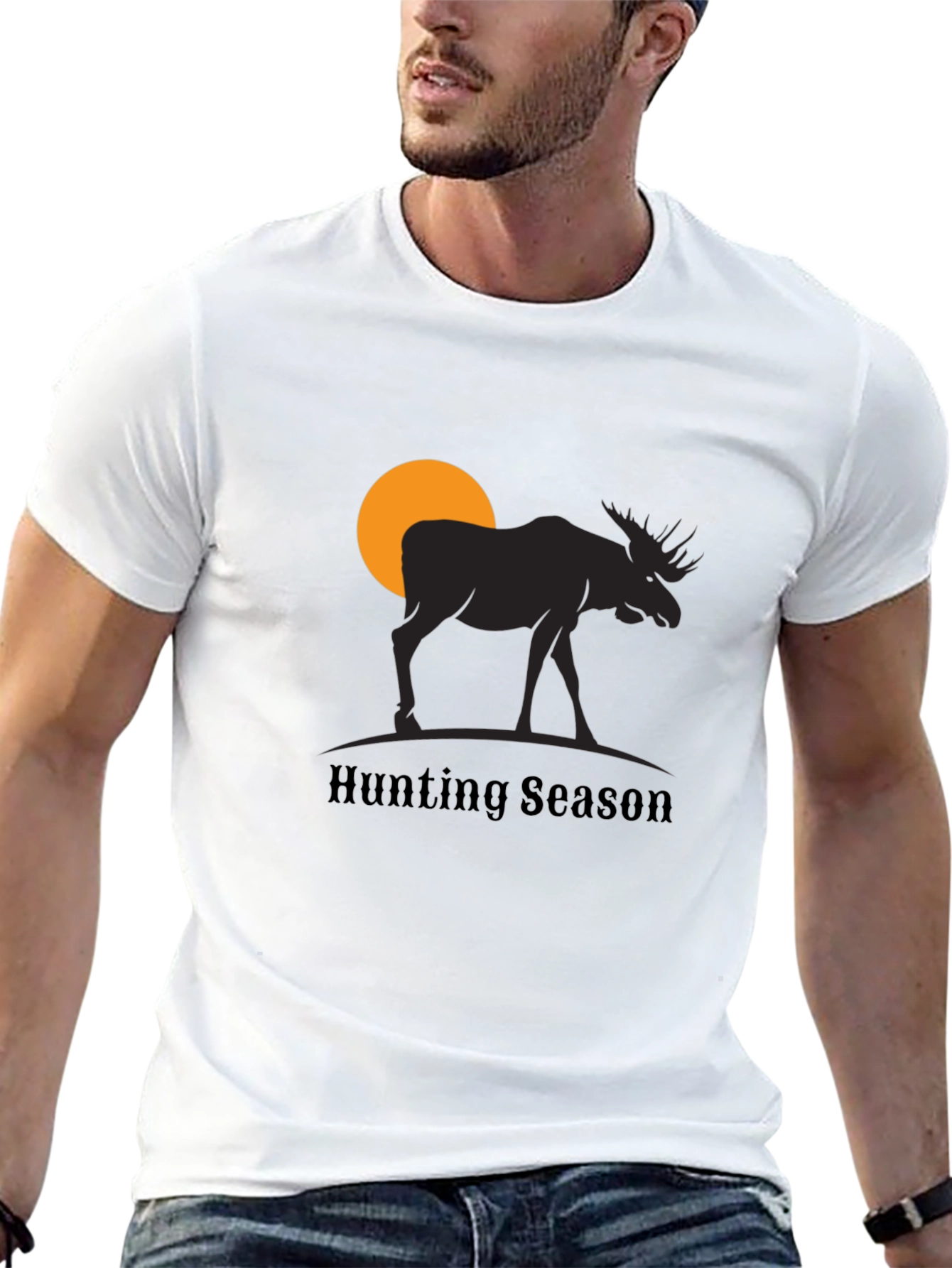 Black Hunting Season Moose Graphic T-Shirt view 13