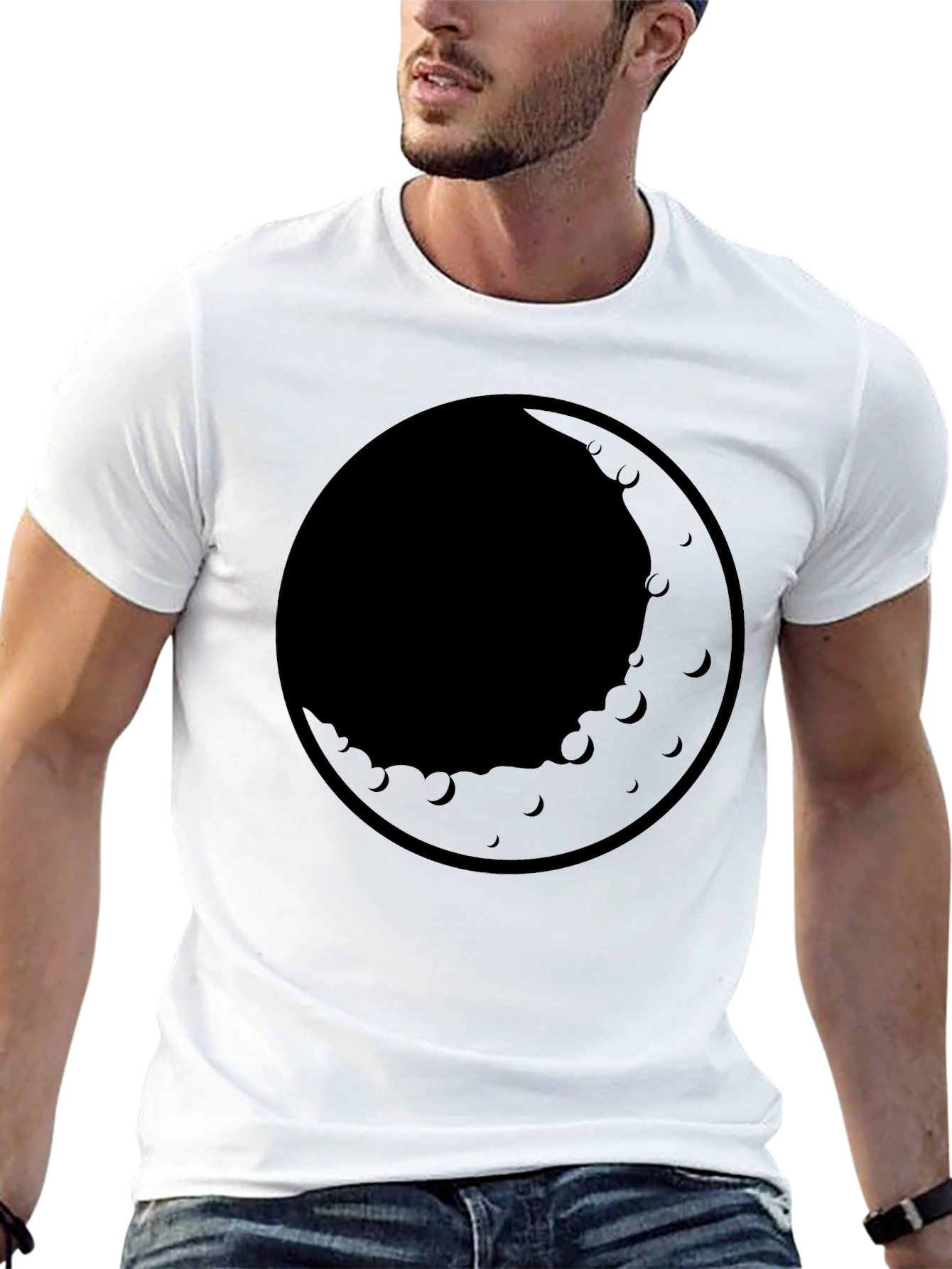 Black Men's Black Moon Graphic T-Shirt view 13