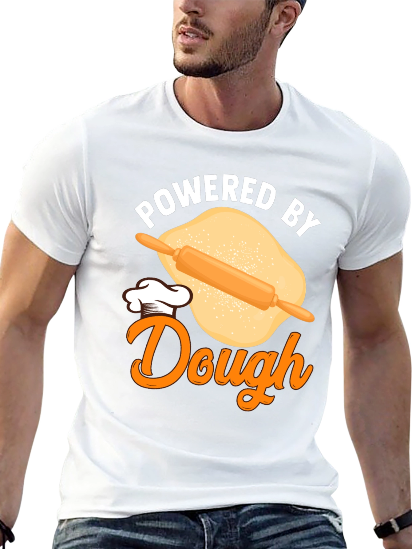 Black Powered by Dough Funny Baking T-Shirt view 13