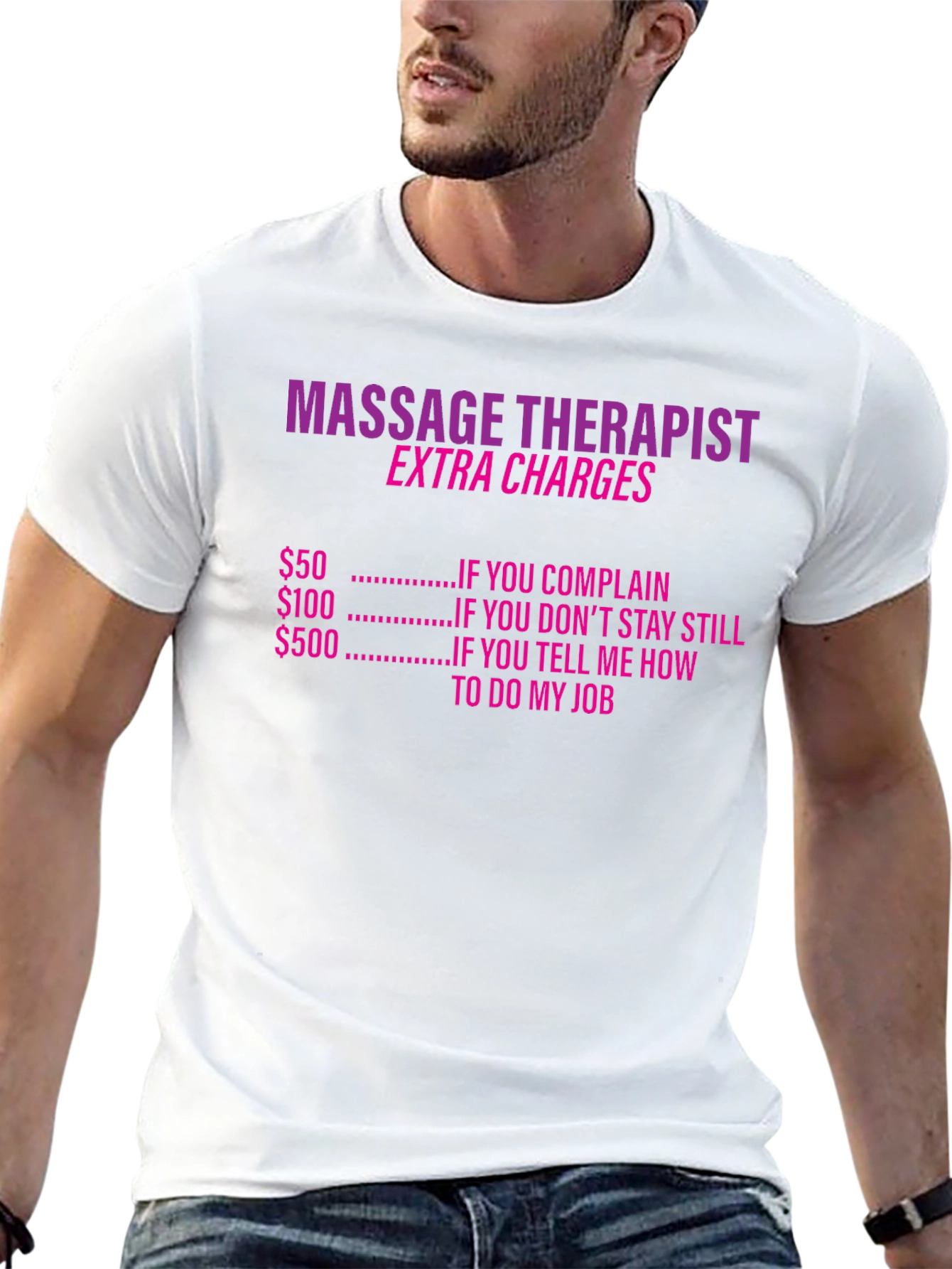 Black Massage Therapist Extra Charges Funny T-Shirt view 13