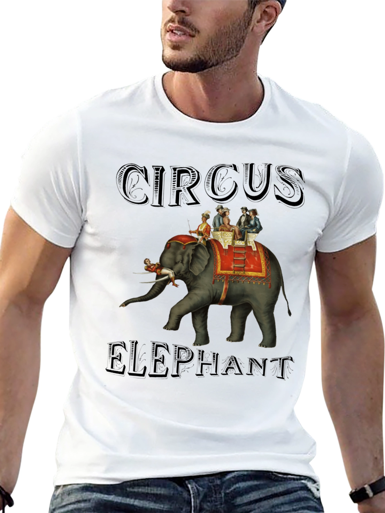 Black Circus Elephant Graphic Tee view 13