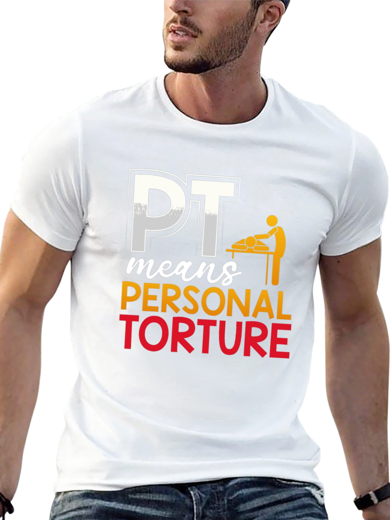 Black PT Means Personal Torture Graphic T-Shirt view 13
