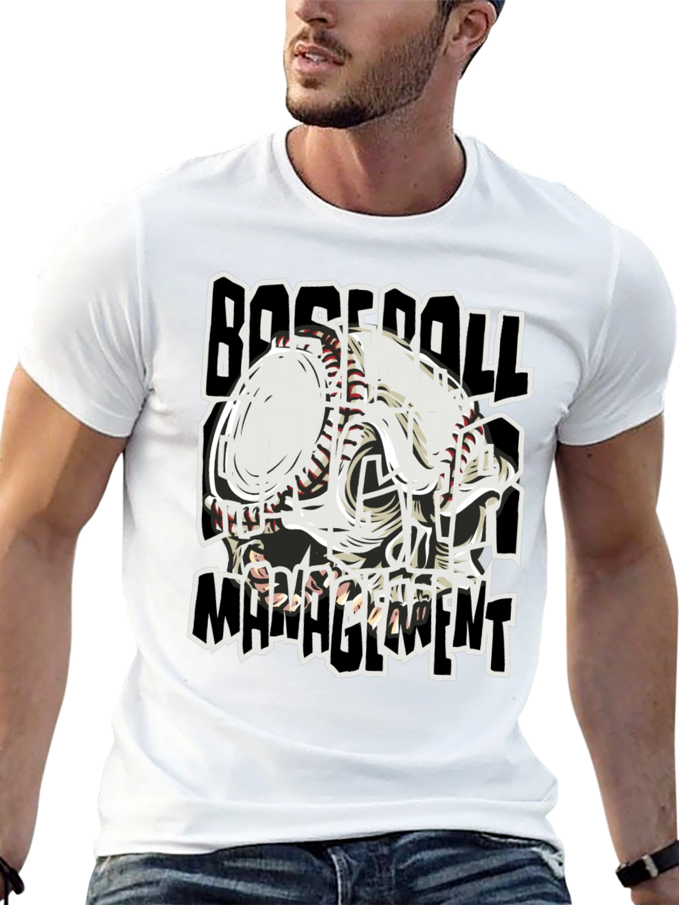 Black Baseball Management Graphic Tee view 13