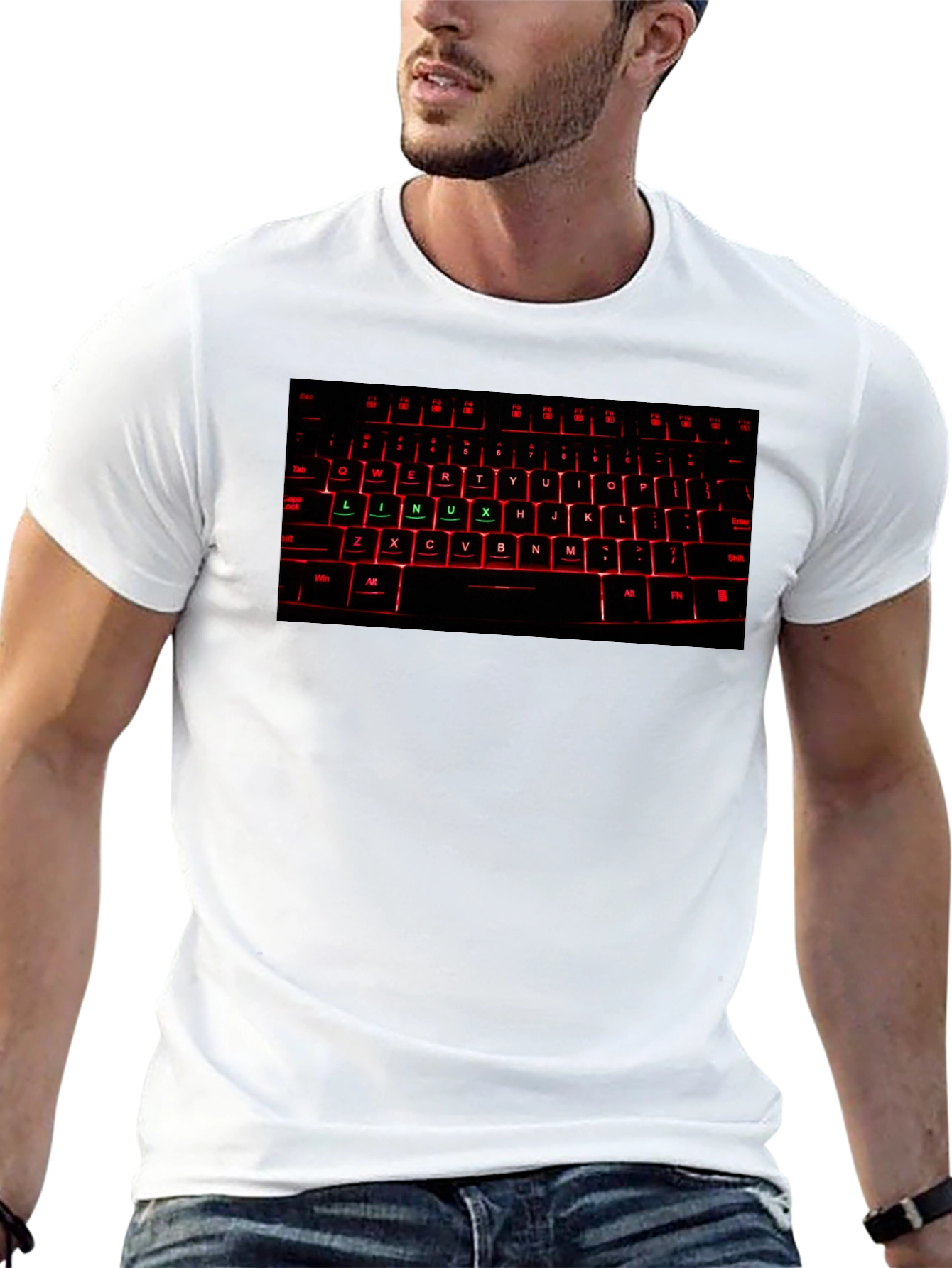 Black Linux Keyboard T-Shirt - Techie Gift view 13
