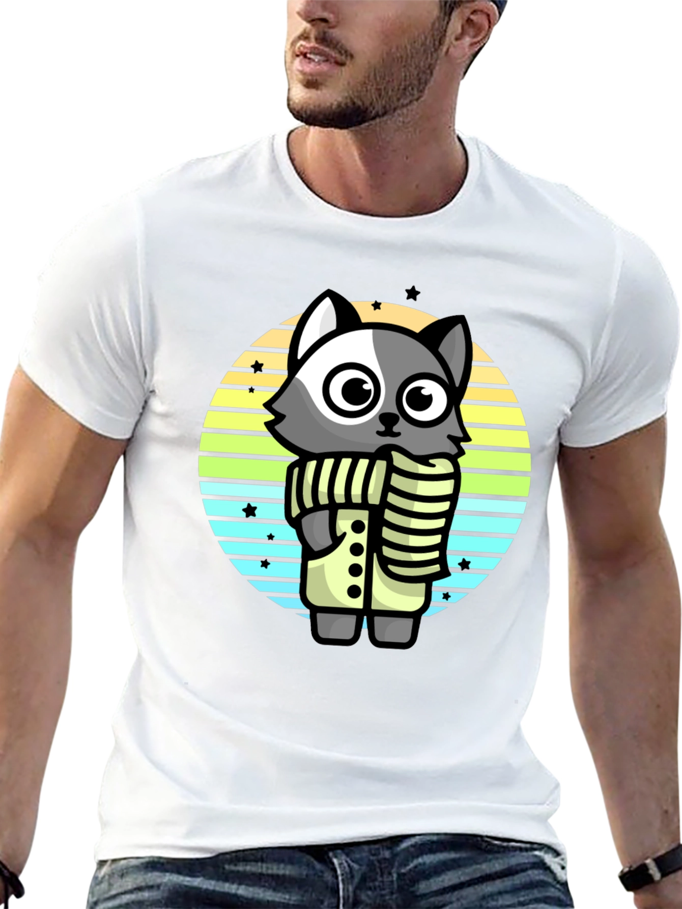 Black Cute Raccoon T-Shirt - Stylish Cartoon Design view 13