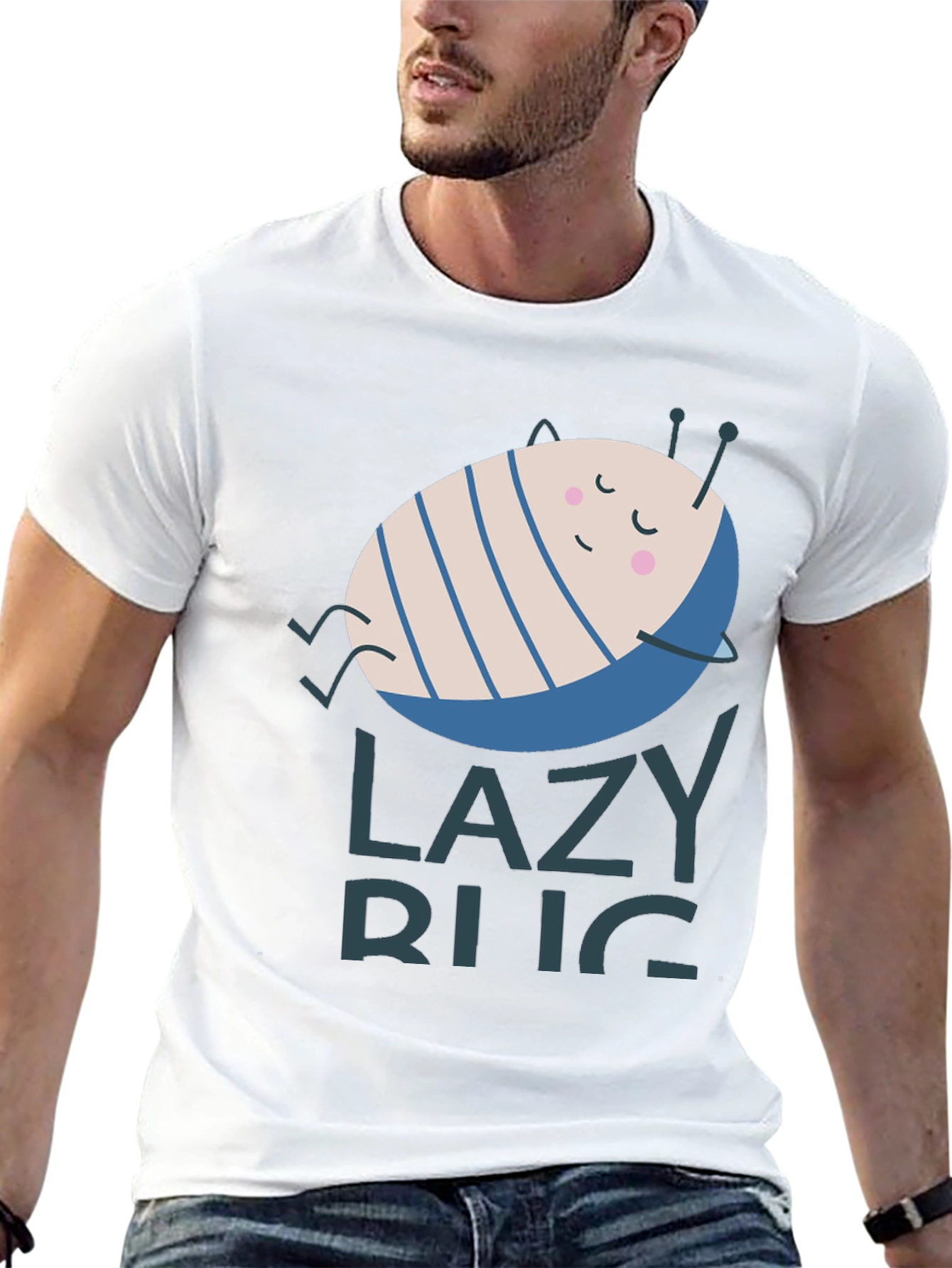 Black Lazy Bug Graphic T-Shirt - Relaxed Fit, Soft Cotton view 13