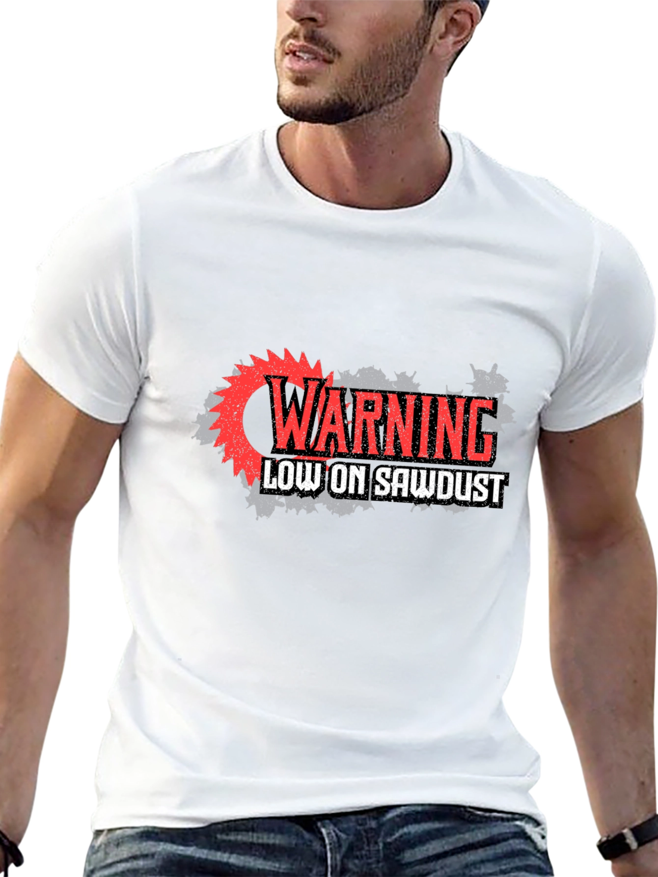 Black Warning Low on Sawdust Graphic Tee - Black view 13