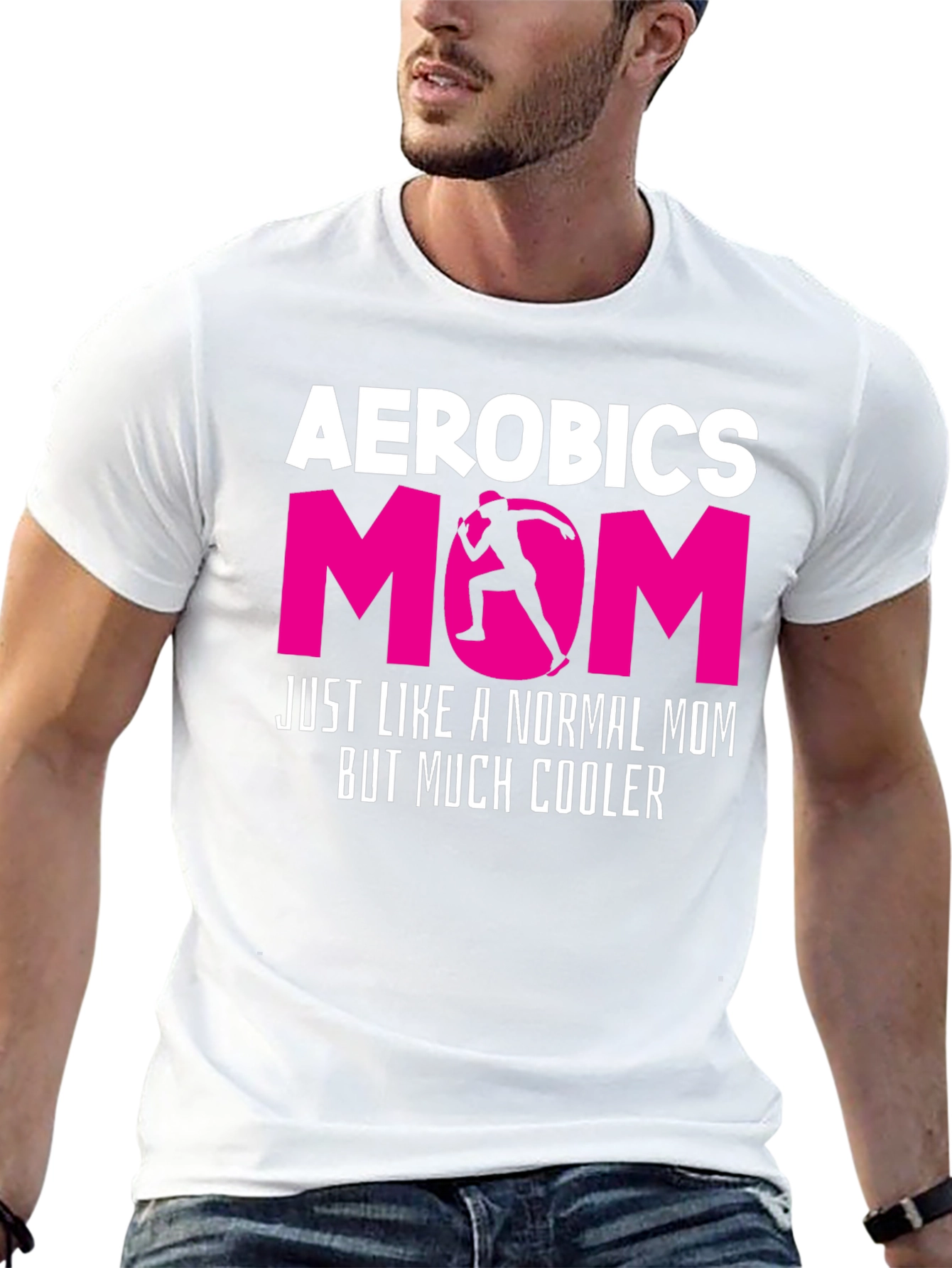 Black Aerobics Mom T-Shirt - Cool Workout Gift view 13