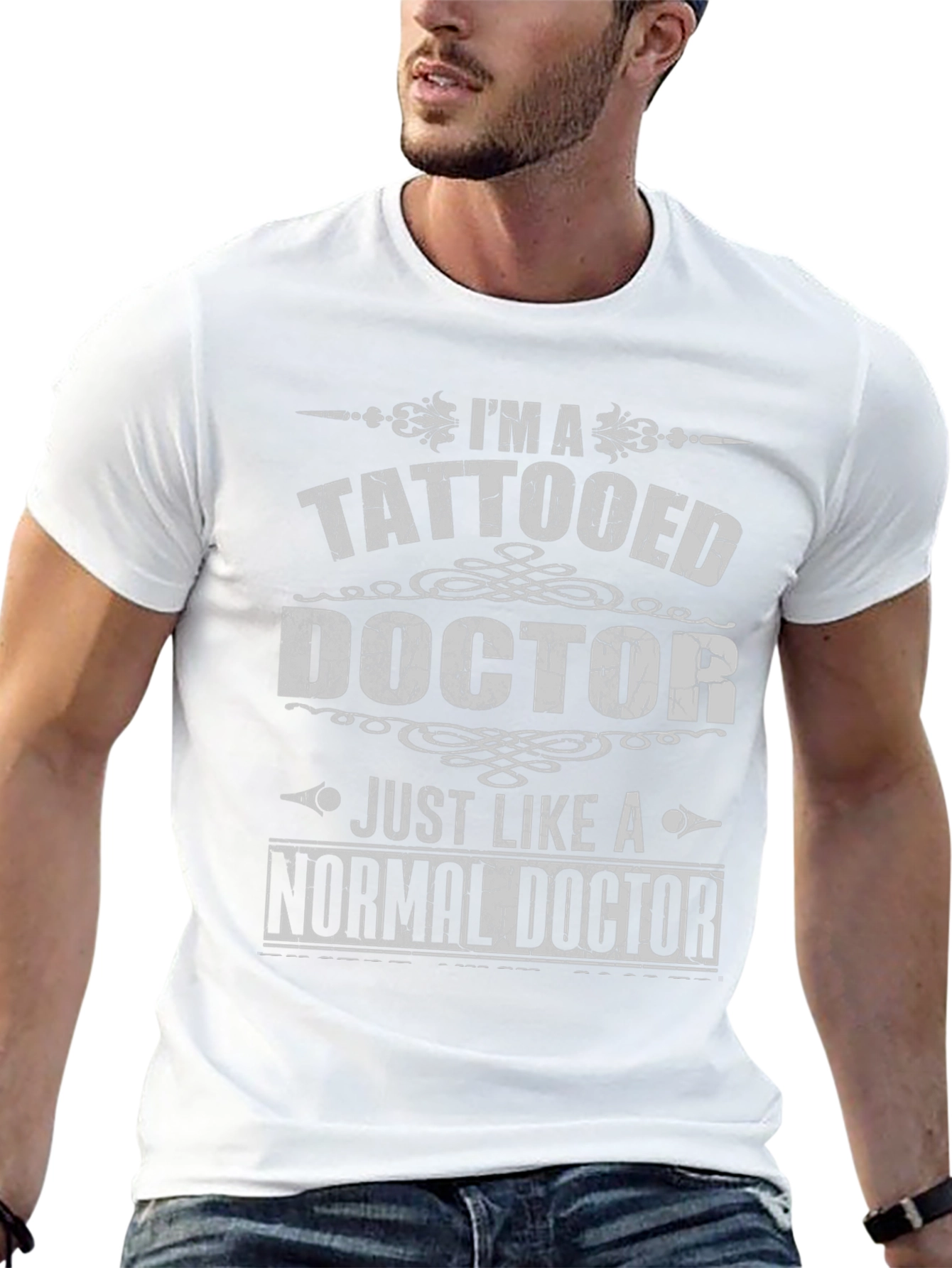 Black Tattooed Doctor T-Shirt - Novelty Graphic Tee view 13