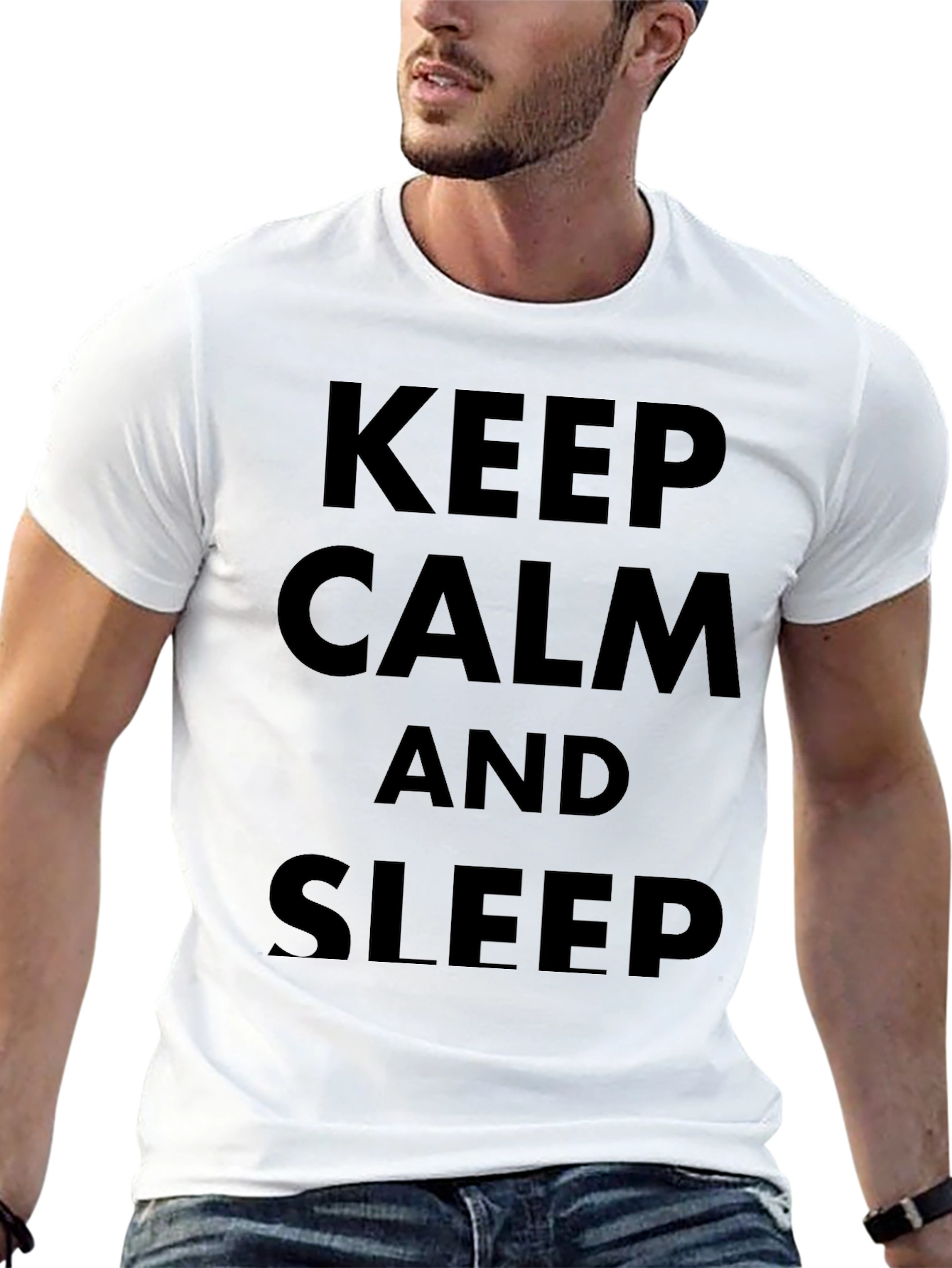Black Keep Calm and Sleep Black T-Shirt view 13
