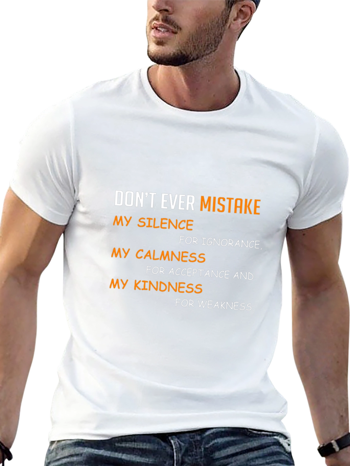 Black Men's Black T-Shirt - Don't Mistake My Silence view 13