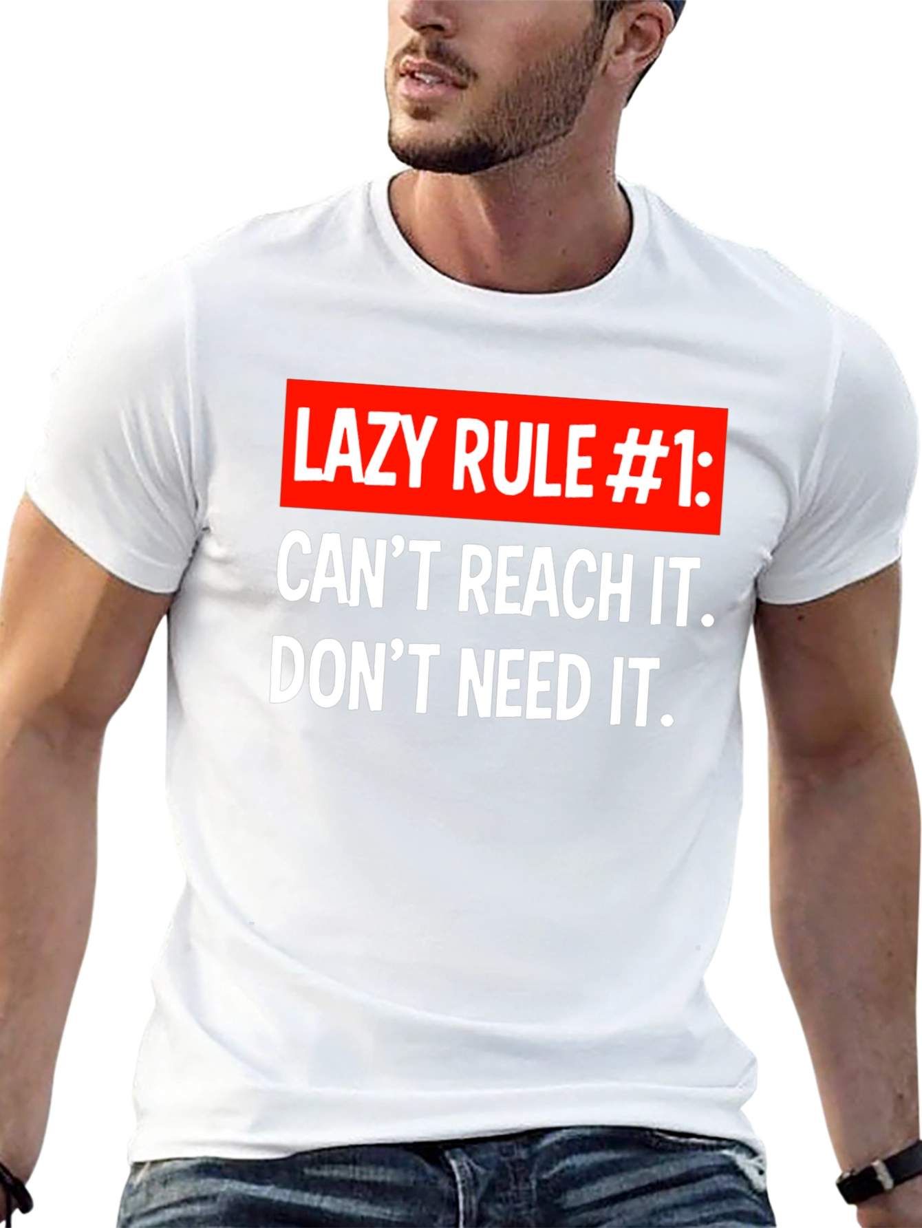 Black Lazy Rule #1 T-Shirt - Funny Sarcastic Tee view 13