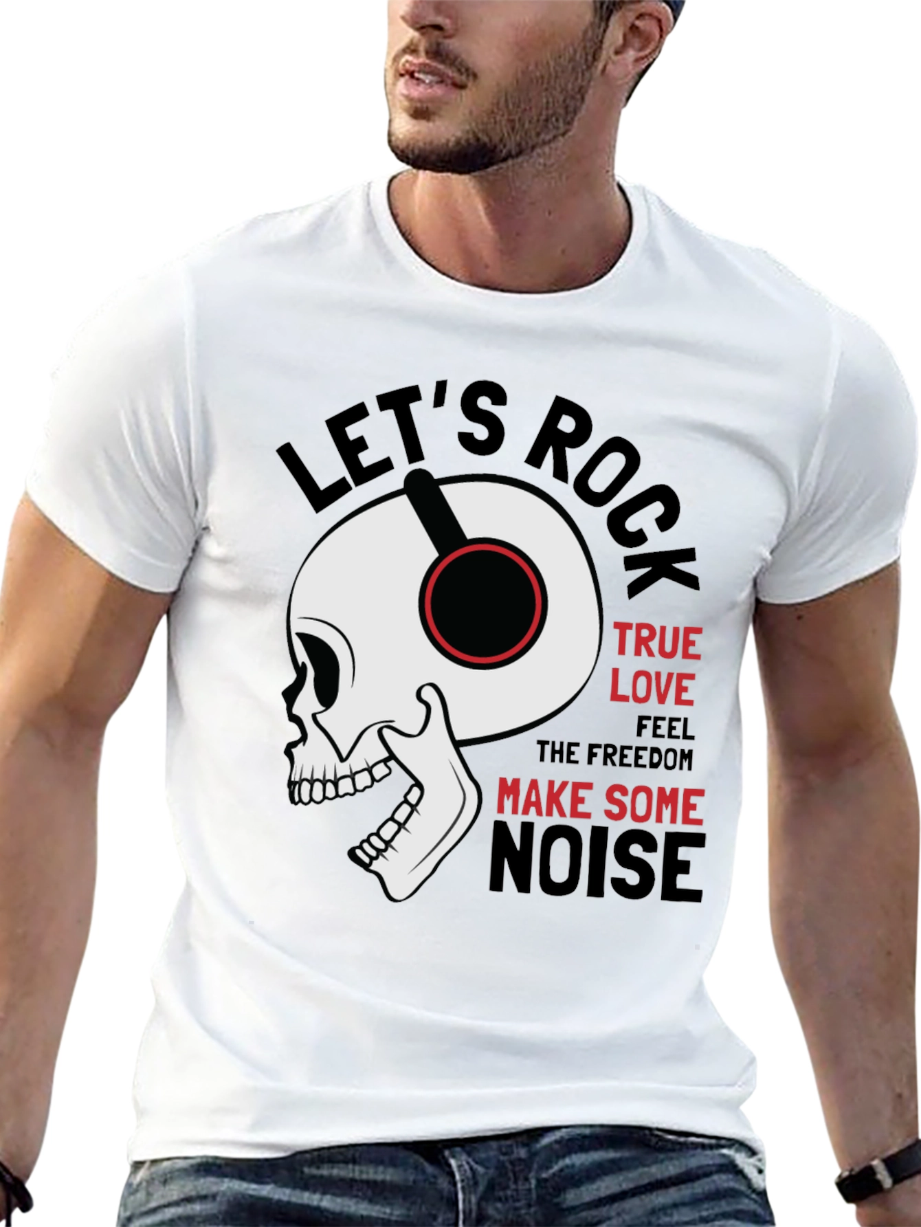 Black Rock Music Graphic Tee - Skull with Headphones view 13