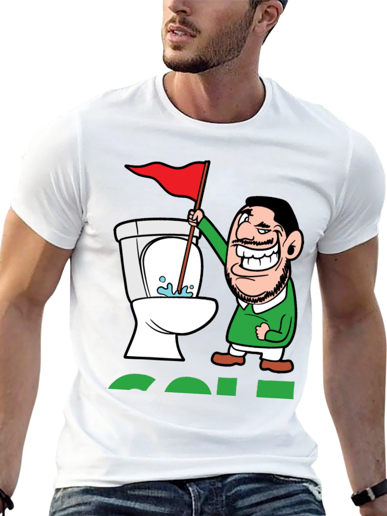 Black Toilet Humor Golf Tee view 13