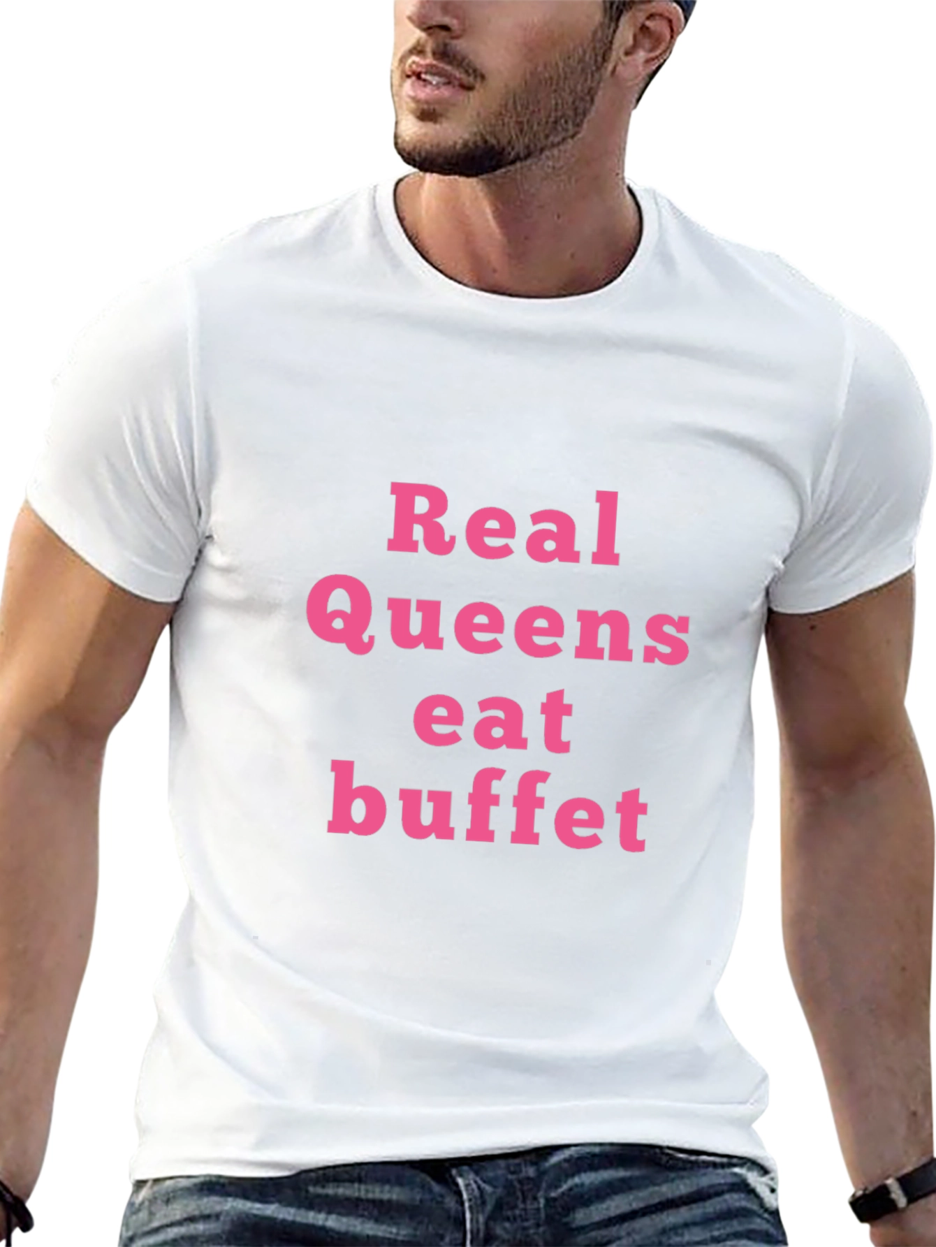 Black Real Queens Eat Buffet T-Shirt - Funny Slogan Tee view 13