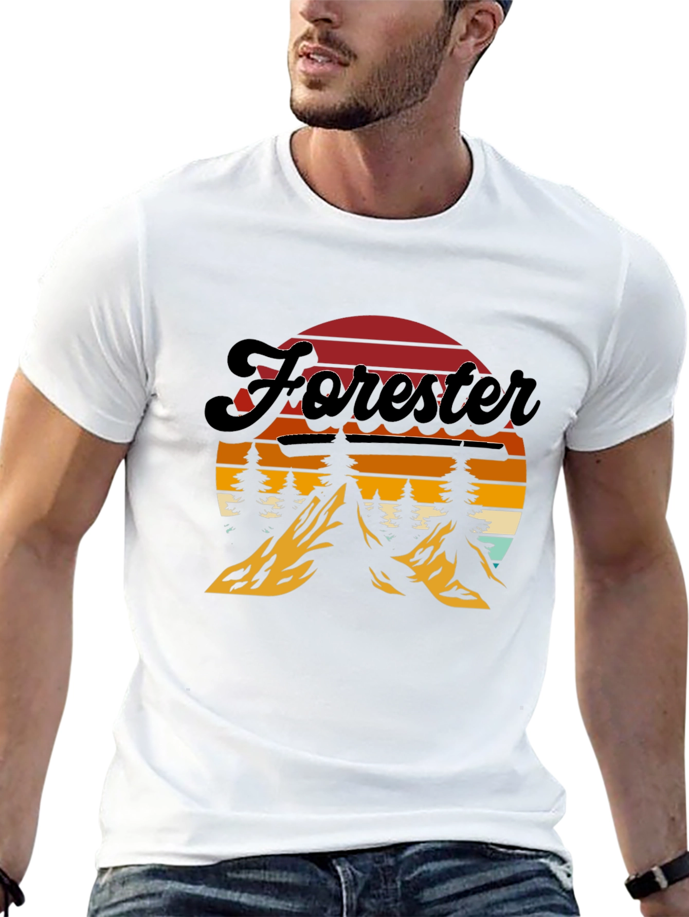 Black Forester Retro Sunset T-Shirt - Nature Inspired Design view 13