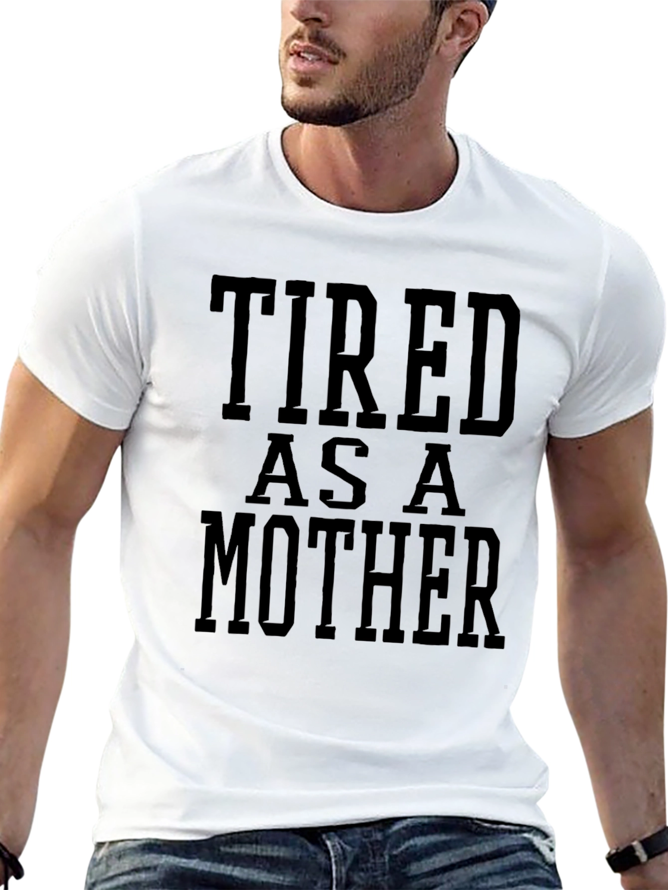 Black Tired As A Mother Funny Graphic Tee view 13