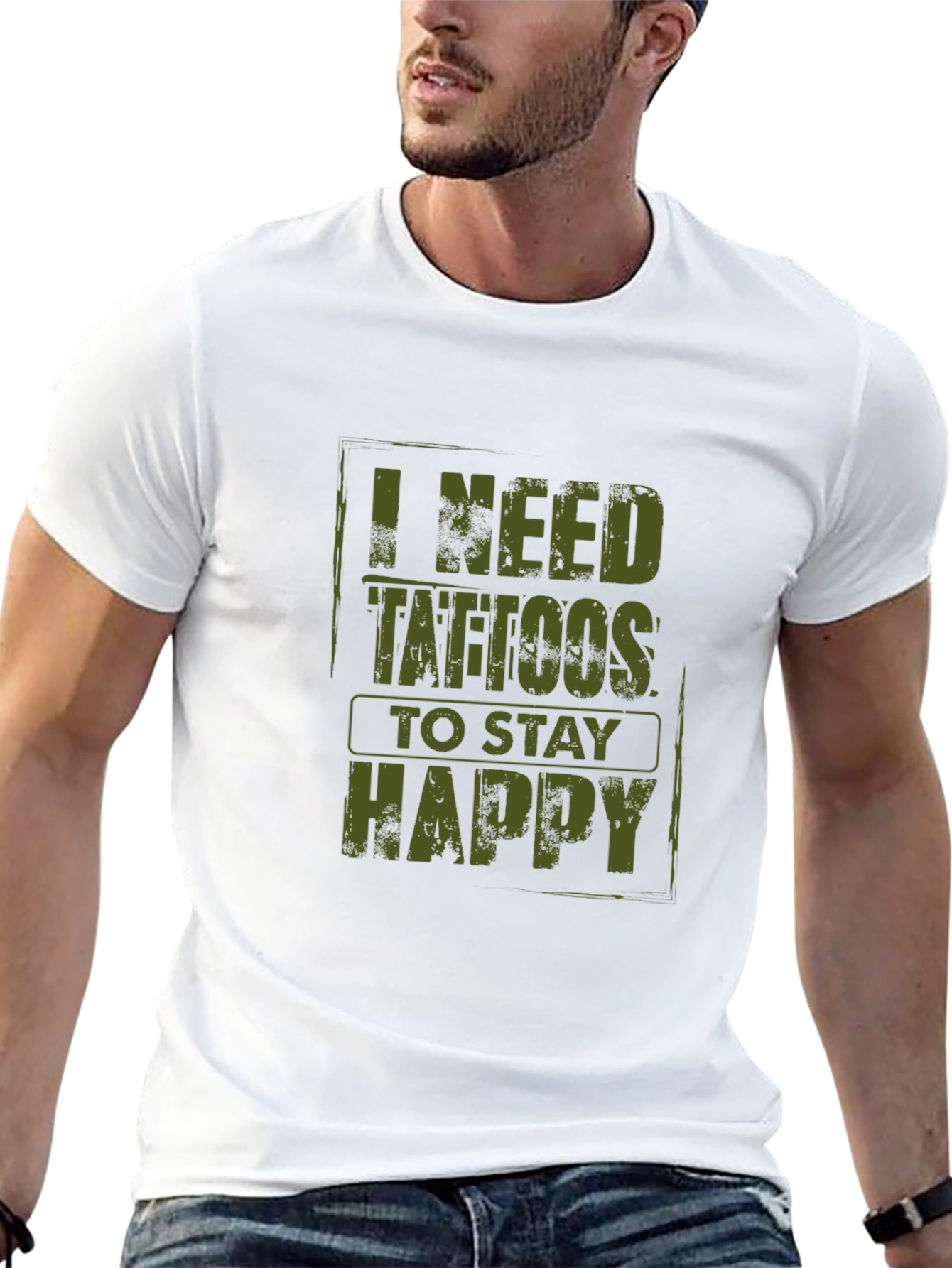 Black I Need Tattoos To Stay Happy Graphic Tee view 13