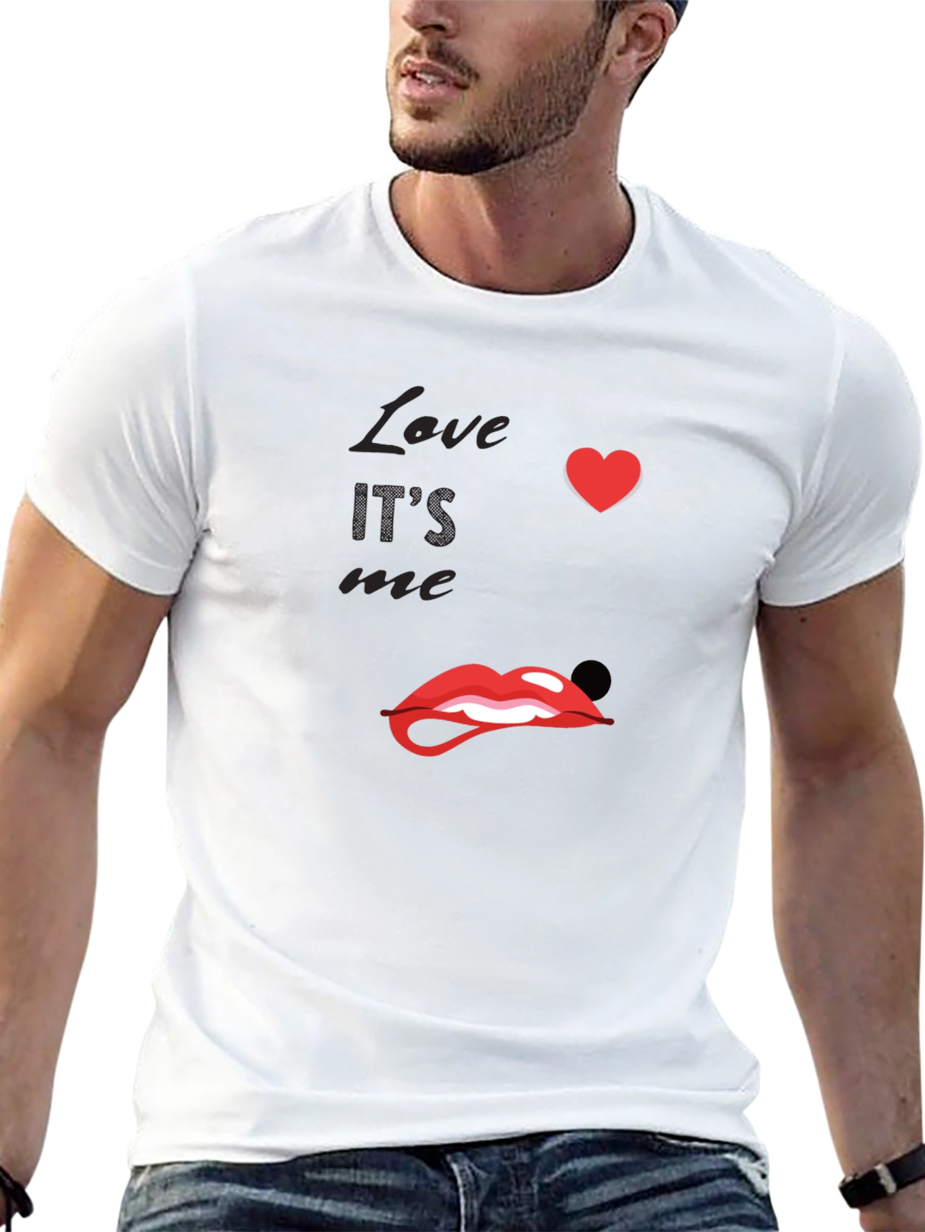 Black Love Lips Graphic Tee - Stylish Unisex T-Shirt view 13