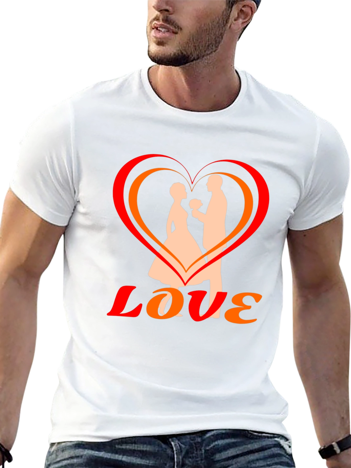 Black Love Graphic Tee - Heart Couple Design view 13