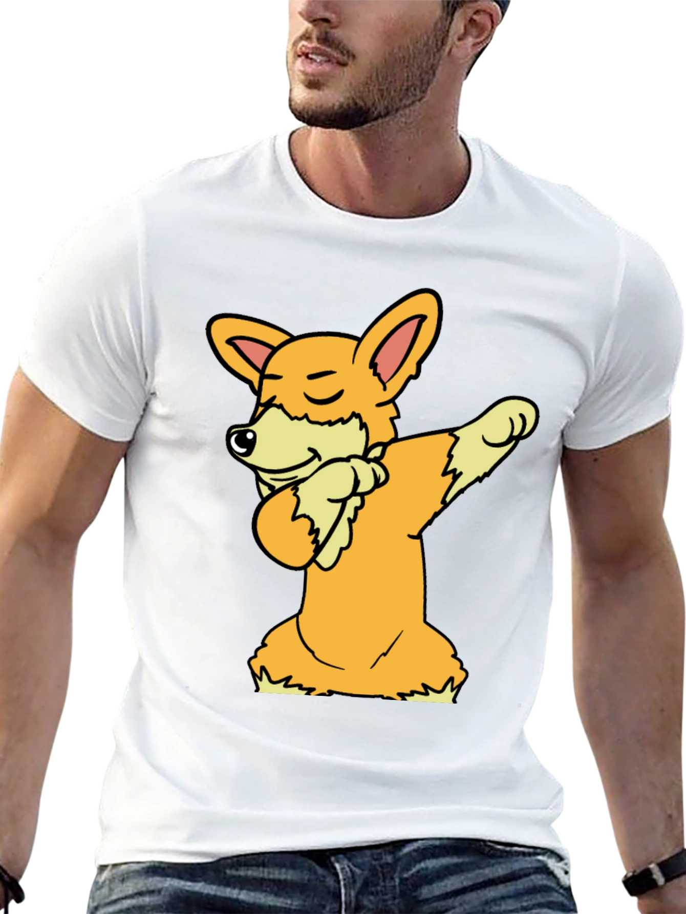 Black Dabbing Corgi Graphic Tee view 13